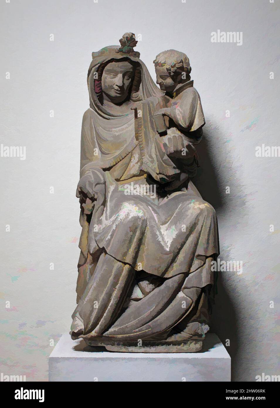 Art inspiré par la Vierge et l'enfant assis, deuxième moitié du 14th siècle, allemand, Pierre, total: 40 3/4 po. (103,5 cm), Sculpture, oeuvres classiques modernisées par Artotop avec une touche de modernité. Formes, couleur et valeur, impact visuel accrocheur sur l'art émotions par la liberté d'œuvres d'art d'une manière contemporaine. Un message intemporel qui cherche une nouvelle direction créative. Artistes qui se tournent vers le support numérique et créent le NFT Artotop Banque D'Images