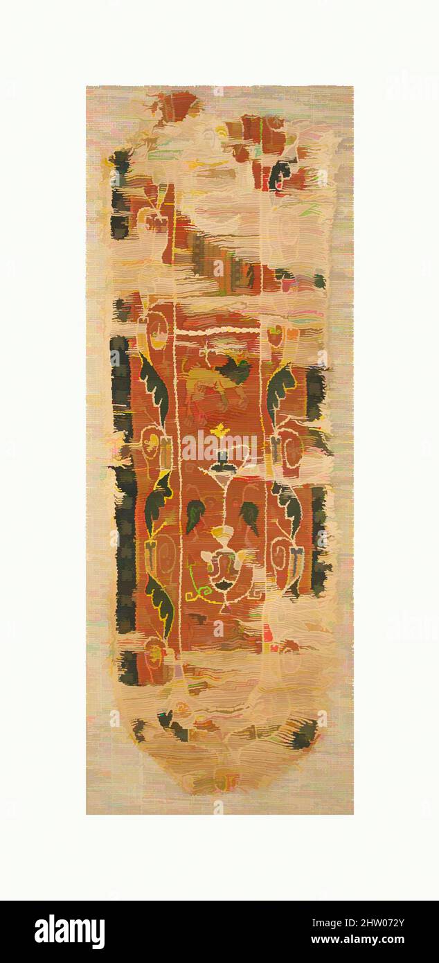 Art inspiré par textile fragment, 8th–9th siècle, byzantin, lin, laine, Total: 12 11/16 x 4 5/16in. (32,3 x 10,9cm), textiles-Woven, oeuvres classiques modernisées par Artotop avec une touche de modernité. Formes, couleur et valeur, impact visuel accrocheur sur l'art émotions par la liberté d'œuvres d'art d'une manière contemporaine. Un message intemporel qui cherche une nouvelle direction créative. Artistes qui se tournent vers le support numérique et créent le NFT Artotop Banque D'Images