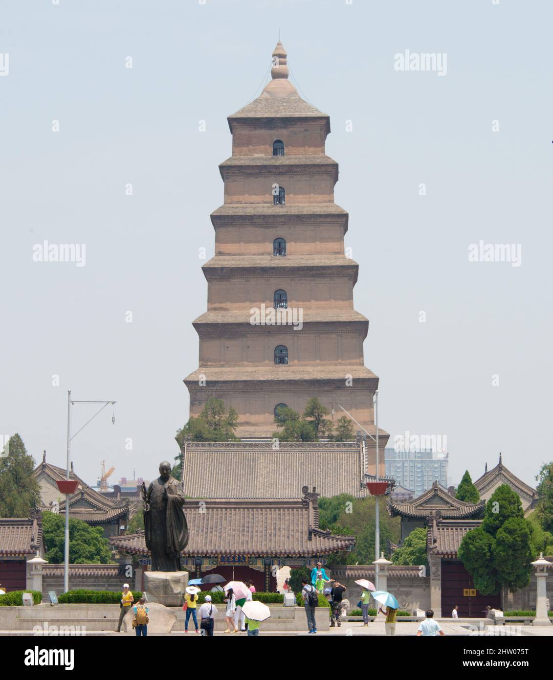 XI'AN, CHINE - Pagode de l'OIE sauvage géante à Xi'an, Shaanxi, Chine. C'est un site classé au patrimoine mondial. Banque D'Images