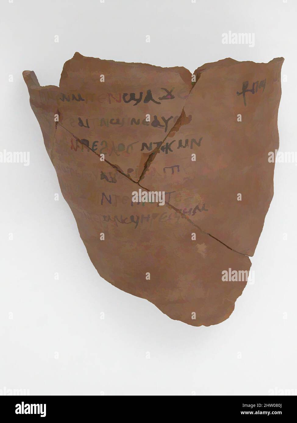 Art inspiré par Ostrakon, 7th siècle, fabriqué en Égypte byzantine, copte, fragment de poterie avec inscription à l'encre, ensemble (joint avec 12): 6 5/8 x 6 1/2 x 3 7/16 po. (16,9 x 16,5 x 8,7 cm), céramique, œuvres classiques modernisées par Artotop avec une touche de modernité. Formes, couleur et valeur, impact visuel accrocheur sur l'art émotions par la liberté d'œuvres d'art d'une manière contemporaine. Un message intemporel qui cherche une nouvelle direction créative. Artistes qui se tournent vers le support numérique et créent le NFT Artotop Banque D'Images