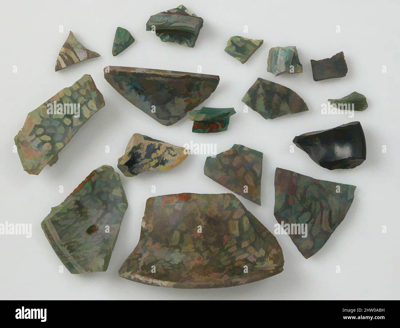 Art inspiré par des fragments de verre, 4th–début 5th siècle, fait à Kharga Oasis, Égypte byzantine, copte, verre, stockage (boîte de Petri diam.): 5 9/16 po. (14,1 cm), Glass-Vessels, oeuvres classiques modernisées par Artotop avec une touche de modernité. Formes, couleur et valeur, impact visuel accrocheur sur l'art émotions par la liberté d'œuvres d'art d'une manière contemporaine. Un message intemporel qui cherche une nouvelle direction créative. Artistes qui se tournent vers le support numérique et créent le NFT Artotop Banque D'Images