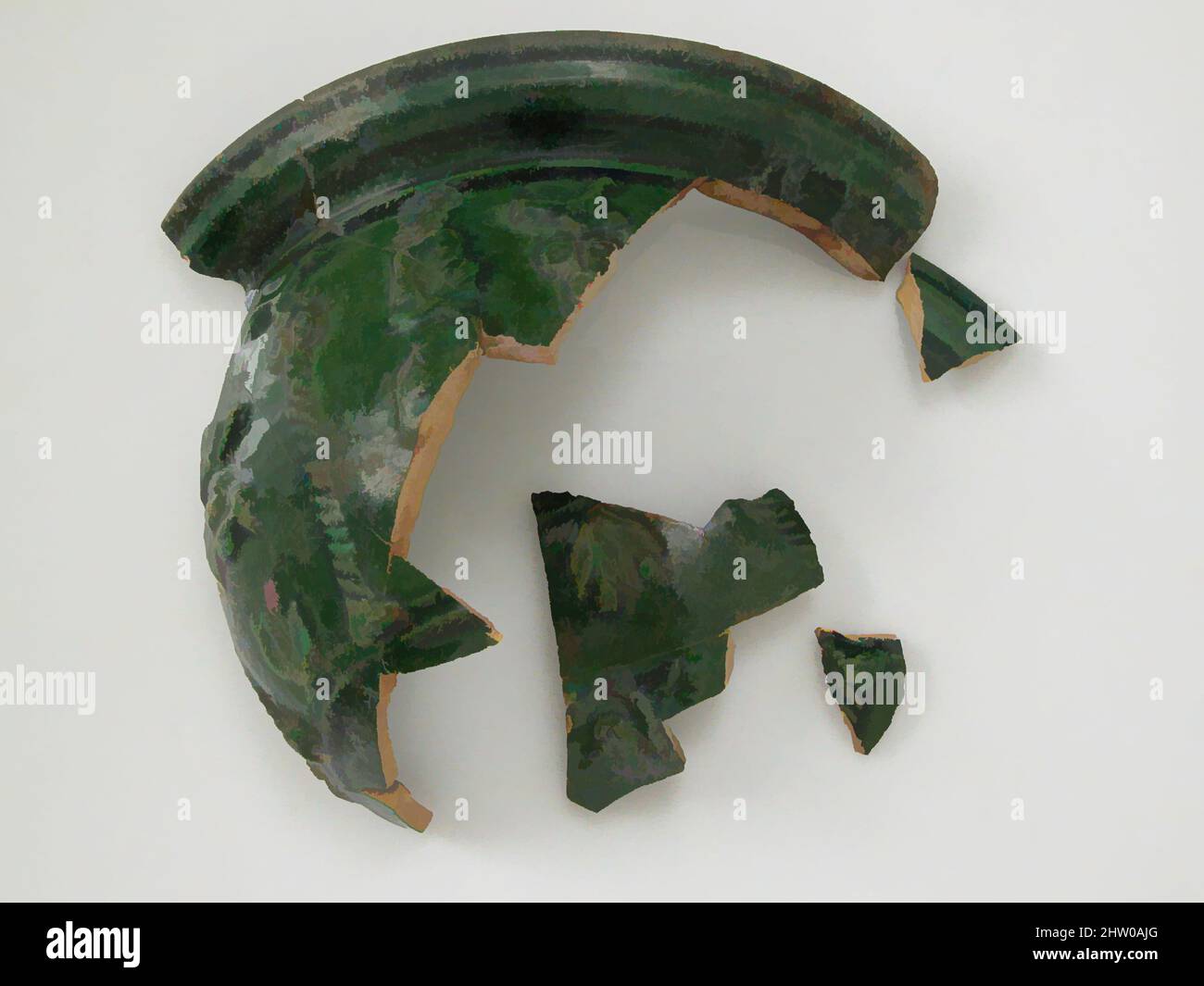 Art inspiré par fragments d'un bol, 4th–7th siècle, fait à Kharga Oasis, Égypte byzantine, copte, faïence, émaillée, Hors tout (a) : 4 3/4 x 5 1/16 x 2 15/16 pouces (12 x 12,9 x 7,5 cm), céramique, œuvres classiques modernisées par Artotop avec une touche de modernité. Formes, couleur et valeur, impact visuel accrocheur sur l'art émotions par la liberté d'œuvres d'art d'une manière contemporaine. Un message intemporel qui cherche une nouvelle direction créative. Artistes qui se tournent vers le support numérique et créent le NFT Artotop Banque D'Images