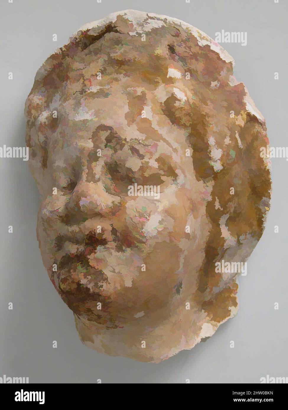 Art inspiré par Head, 4th–7th siècle, fait à Kharga Oasis, Égypte byzantine, copte, plâtre, total: 4 13/16 x 3 9/16 x 1 15/16 po. (12,2 x 9 x 5 cm), Sculpture-Plaster, oeuvres classiques modernisées par Artotop avec une touche de modernité. Formes, couleur et valeur, impact visuel accrocheur sur l'art émotions par la liberté d'œuvres d'art d'une manière contemporaine. Un message intemporel qui cherche une nouvelle direction créative. Artistes qui se tournent vers le support numérique et créent le NFT Artotop Banque D'Images