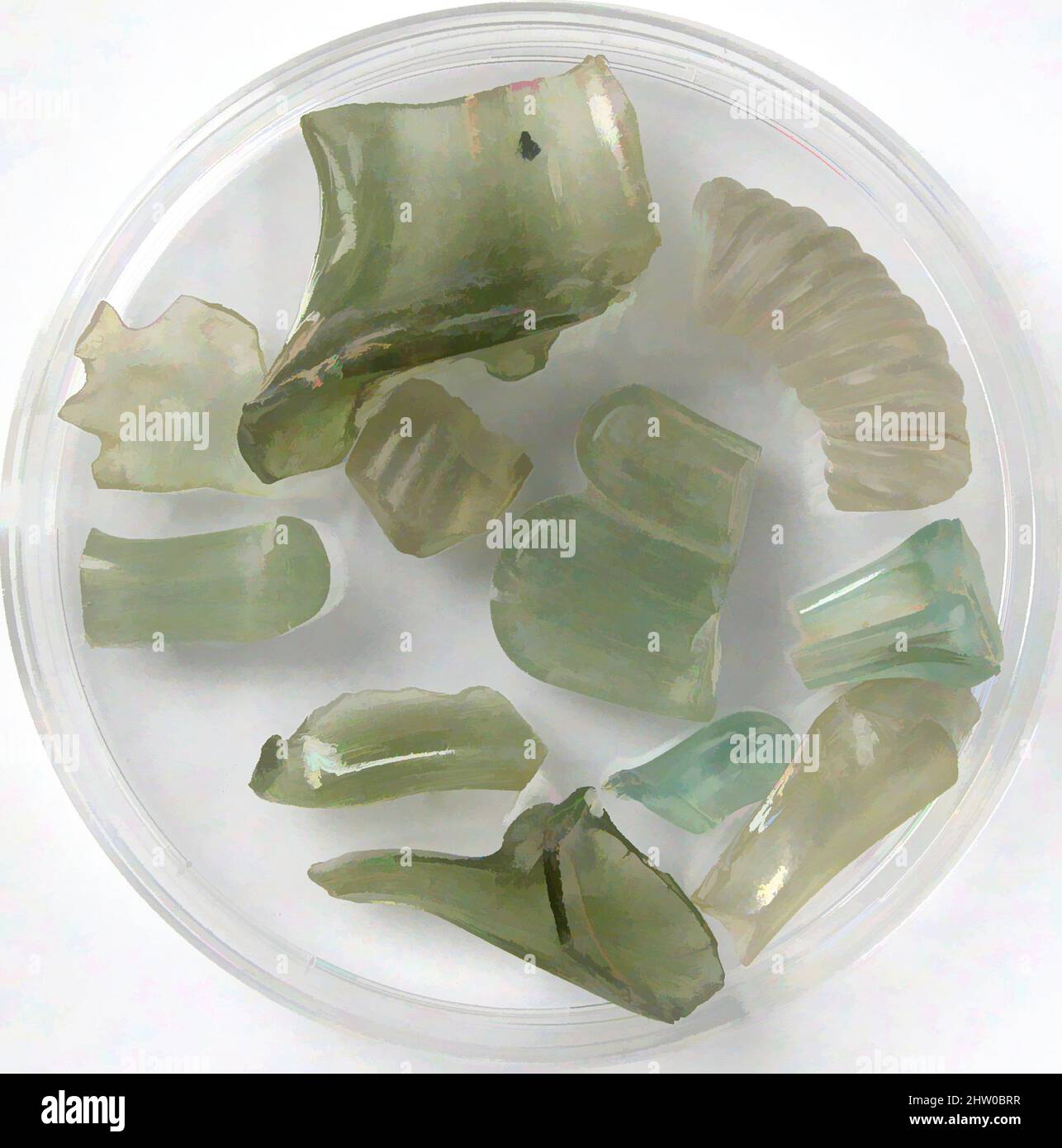 Art inspiré par des fragments de verre, 4th–7th siècle, fabriqué dans l'oasis de Kharga, Égypte byzantine, copte, verre, stockage (boîte de Pétri diam.): 3 7/16 po. (8,8 cm), Glass-Vessels, oeuvres classiques modernisées par Artotop avec une touche de modernité. Formes, couleur et valeur, impact visuel accrocheur sur l'art émotions par la liberté d'œuvres d'art d'une manière contemporaine. Un message intemporel qui cherche une nouvelle direction créative. Artistes qui se tournent vers le support numérique et créent le NFT Artotop Banque D'Images