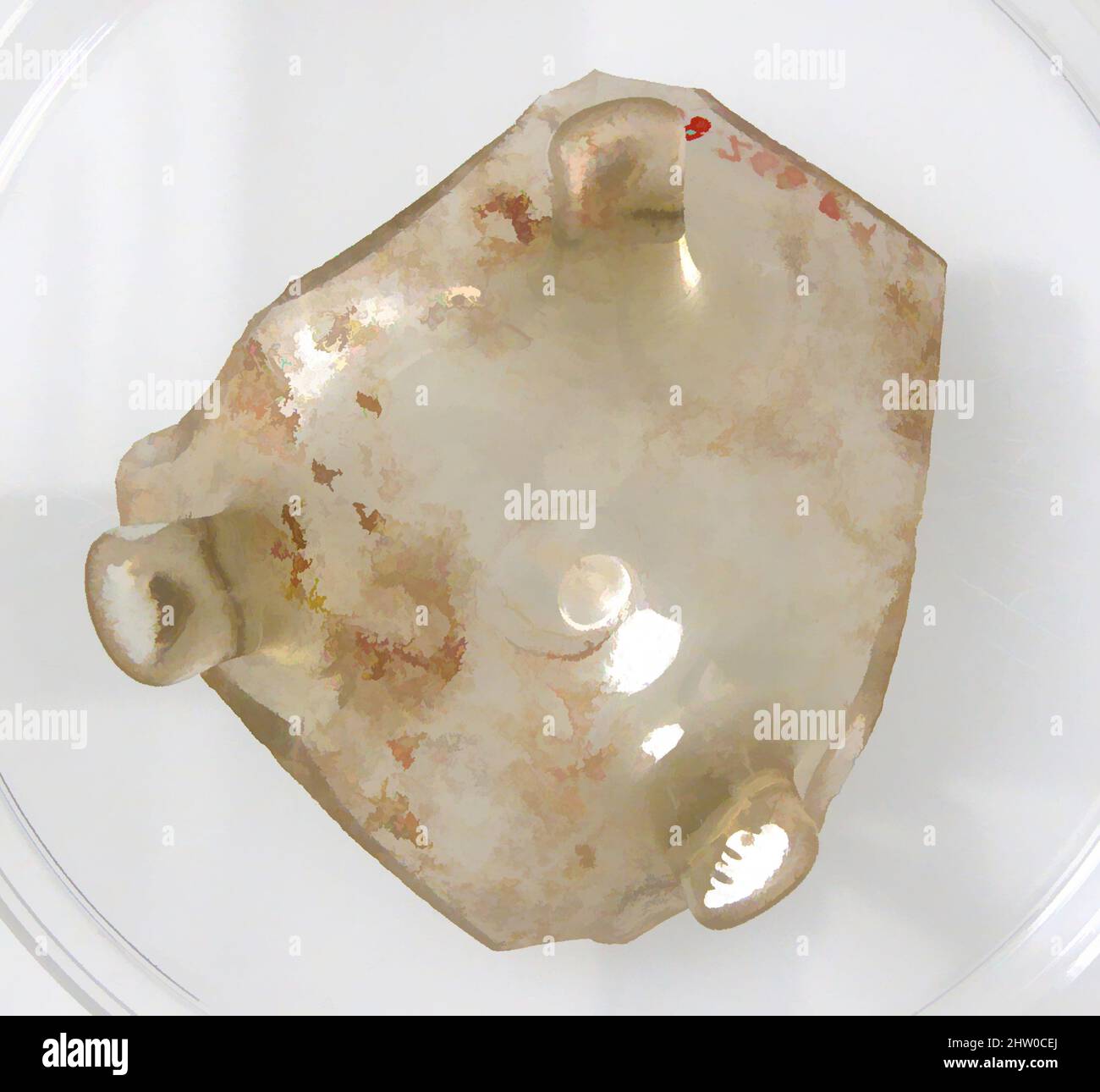 Art inspiré par le pied d'un navire, 4th–début 5th siècle, fait à Kharga Oasis, Égypte byzantine, copte, verre, total: 2 1/16 x 2 1/16 x 13/16 po. (5,2 x 5,3 x 2 cm), Glass-Vessels, oeuvres classiques modernisées par Artotop avec une touche de modernité. Formes, couleur et valeur, impact visuel accrocheur sur l'art émotions par la liberté d'œuvres d'art d'une manière contemporaine. Un message intemporel qui cherche une nouvelle direction créative. Artistes qui se tournent vers le support numérique et créent le NFT Artotop Banque D'Images