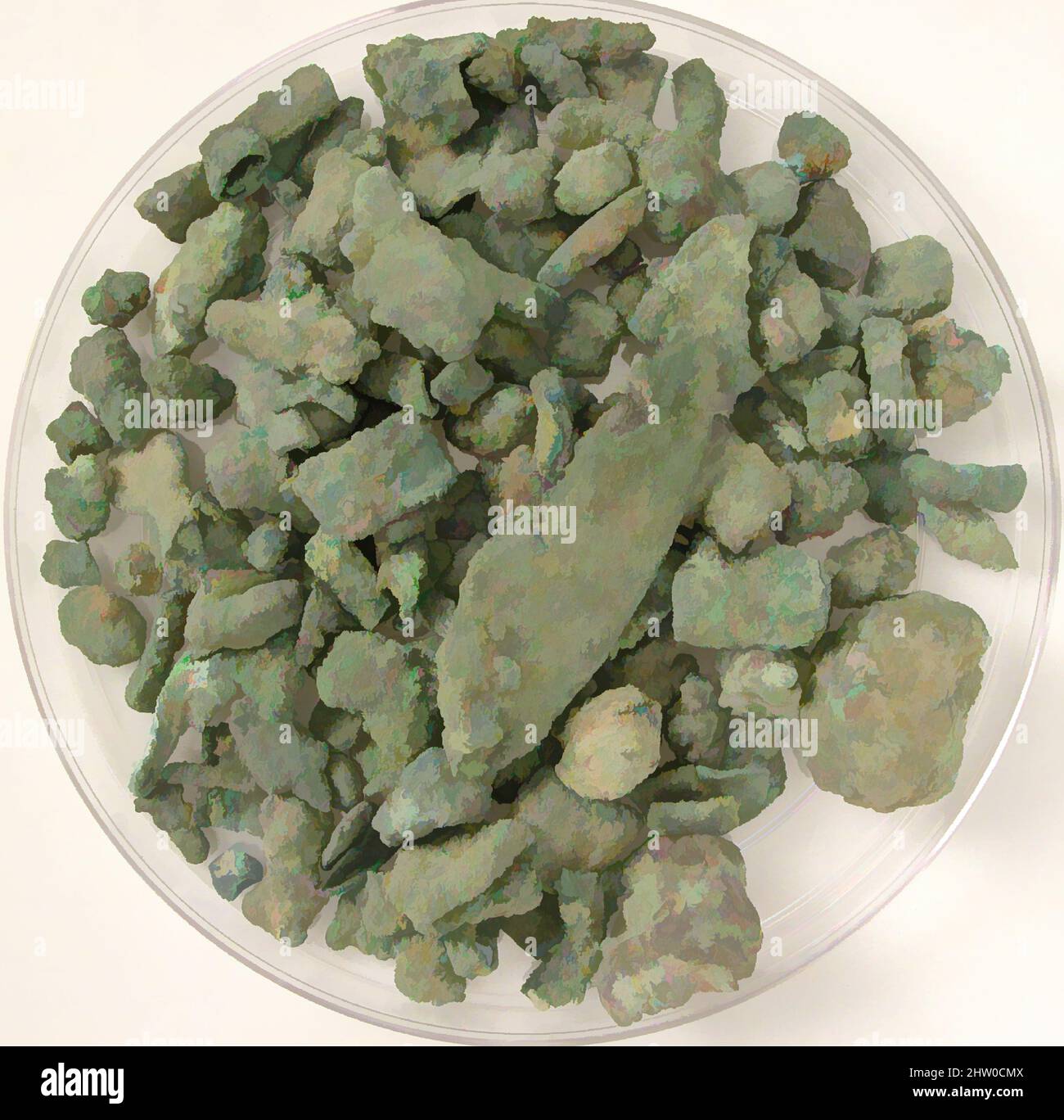 Art inspiré par des fragments, 4th–7th siècle, fabriqué dans l'oasis de Kharga, Égypte byzantine, copte, alliage de cuivre, stockage (boîte de Pétri diam.): 5 9/16 po. (14,2 cm), Metalwork-alliage de cuivre, oeuvres classiques modernisées par Artotop avec une touche de modernité. Formes, couleur et valeur, impact visuel accrocheur sur l'art émotions par la liberté d'œuvres d'art d'une manière contemporaine. Un message intemporel qui cherche une nouvelle direction créative. Artistes qui se tournent vers le support numérique et créent le NFT Artotop Banque D'Images