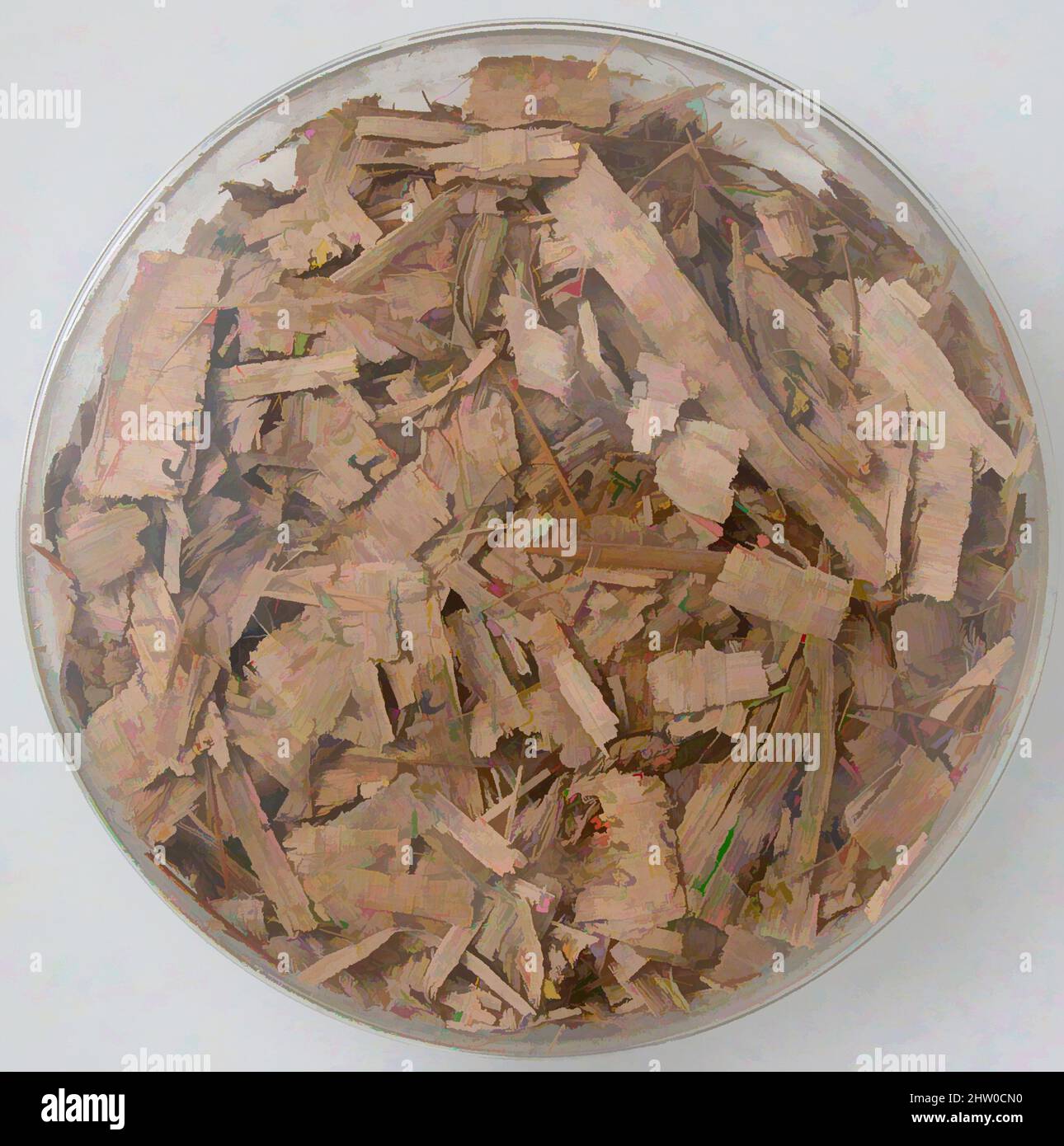 Art inspiré par des fragments de Papyri, 7th siècle, fait à Thèbes, Égypte byzantine, copte, Papyrus et encre, stockage (boîte de Petri diam.) : 4 5/16 po. (11 cm), Papyrus, oeuvres classiques modernisées par Artotop avec une touche de modernité. Formes, couleur et valeur, impact visuel accrocheur sur l'art émotions par la liberté d'œuvres d'art d'une manière contemporaine. Un message intemporel qui cherche une nouvelle direction créative. Artistes qui se tournent vers le support numérique et créent le NFT Artotop Banque D'Images