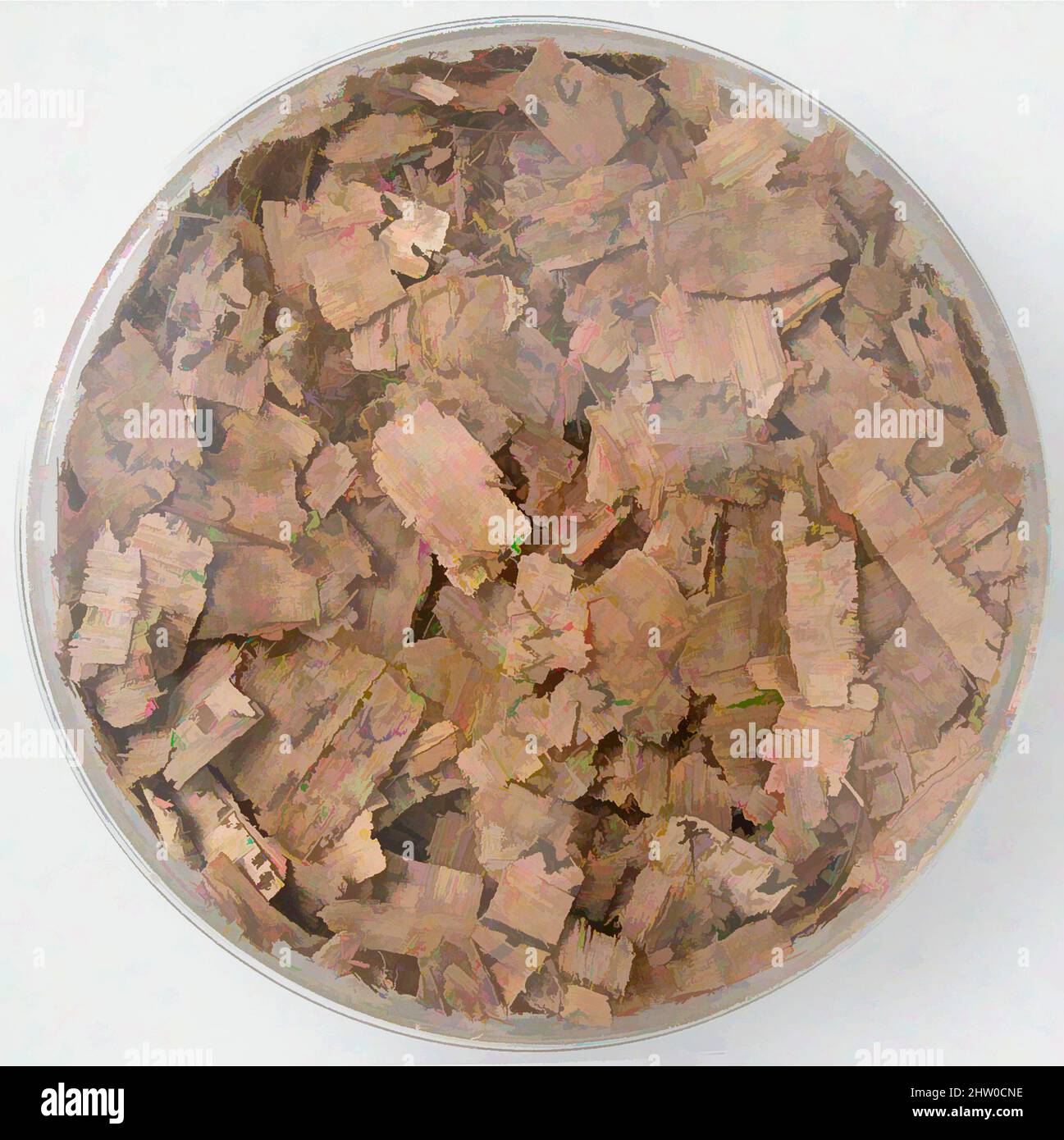 Art inspiré par des fragments de Papyri, 7th siècle, fait à Thèbes, Égypte byzantine, copte, Papyrus et encre, stockage (boîte de Petri diam.) : 4 5/16 po. (11 cm), Papyrus, oeuvres classiques modernisées par Artotop avec une touche de modernité. Formes, couleur et valeur, impact visuel accrocheur sur l'art émotions par la liberté d'œuvres d'art d'une manière contemporaine. Un message intemporel qui cherche une nouvelle direction créative. Artistes qui se tournent vers le support numérique et créent le NFT Artotop Banque D'Images