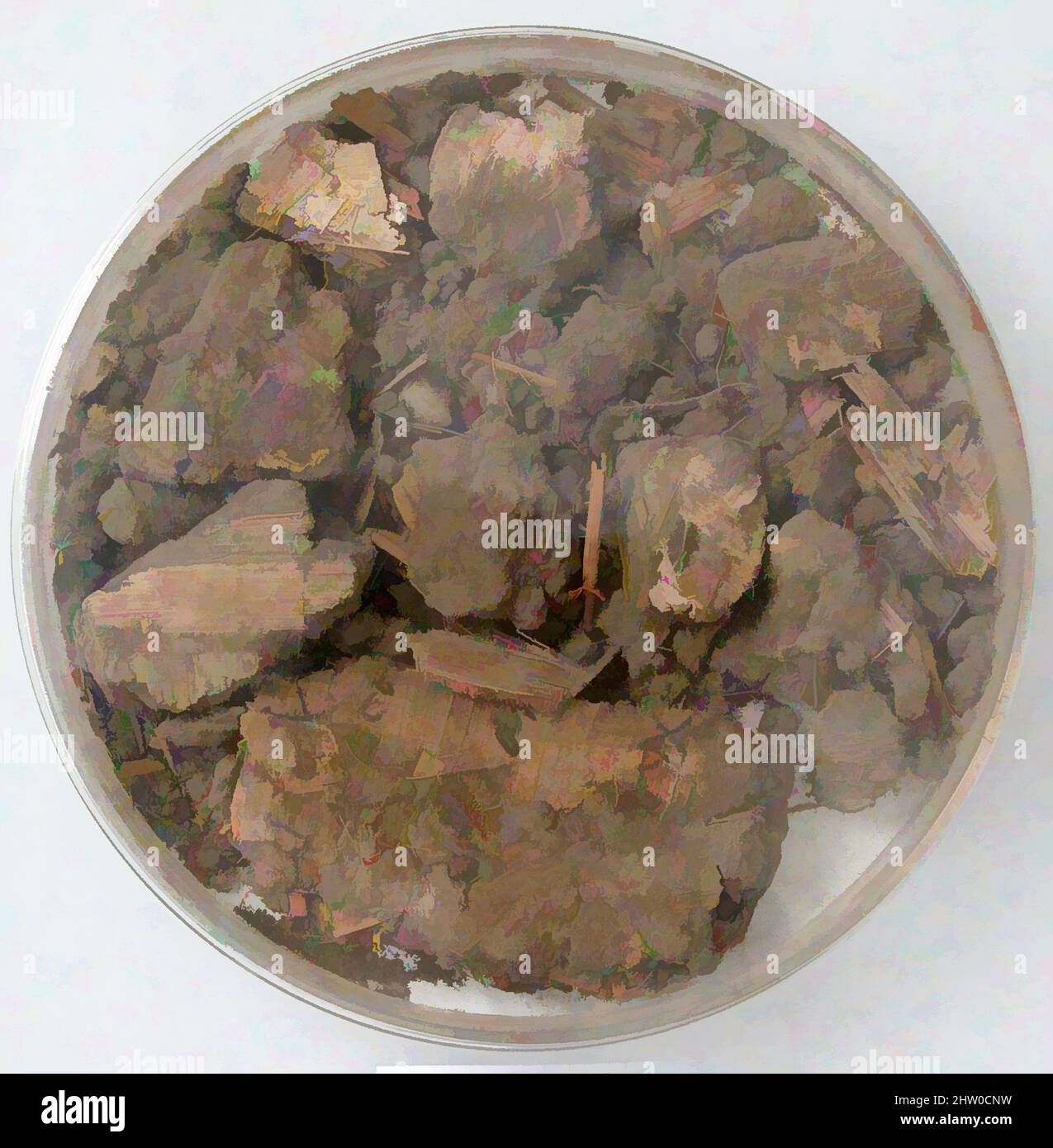 Art inspiré par les fragments de Papyri et la boue, 7th siècle, fait à Thèbes, Égypte byzantine, copte, Papyrus, encre et boue, stockage (boîte de Petri) : 4 5/16 po. (11 cm), Papyrus, oeuvres classiques modernisées par Artotop avec une touche de modernité. Formes, couleur et valeur, impact visuel accrocheur sur l'art émotions par la liberté d'œuvres d'art d'une manière contemporaine. Un message intemporel qui cherche une nouvelle direction créative. Artistes qui se tournent vers le support numérique et créent le NFT Artotop Banque D'Images