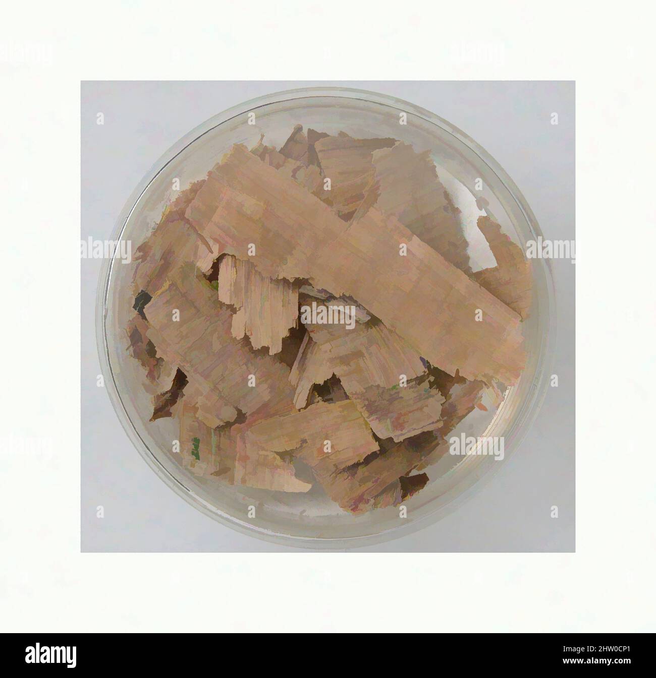 Art inspiré par des fragments de Papyri, 7th siècle, fait à Thèbes, Égypte byzantine, copte, Papyrus et encre, stockage (boîte de Petri diam.) : 1 13/16 po. (4,6 cm), Papyrus, oeuvres classiques modernisées par Artotop avec une touche de modernité. Formes, couleur et valeur, impact visuel accrocheur sur l'art émotions par la liberté d'œuvres d'art d'une manière contemporaine. Un message intemporel qui cherche une nouvelle direction créative. Artistes qui se tournent vers le support numérique et créent le NFT Artotop Banque D'Images