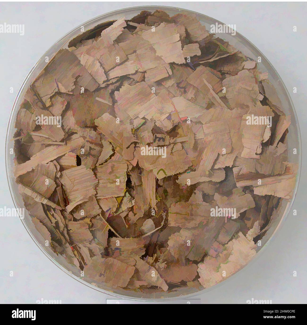 Art inspiré par des fragments de Papyri, 7th siècle, fait à Thèbes, Égypte byzantine, copte, Papyrus et encre, stockage (boîte de Petri diam.) : 4 5/16 po. (11 cm), Papyrus, oeuvres classiques modernisées par Artotop avec une touche de modernité. Formes, couleur et valeur, impact visuel accrocheur sur l'art émotions par la liberté d'œuvres d'art d'une manière contemporaine. Un message intemporel qui cherche une nouvelle direction créative. Artistes qui se tournent vers le support numérique et créent le NFT Artotop Banque D'Images