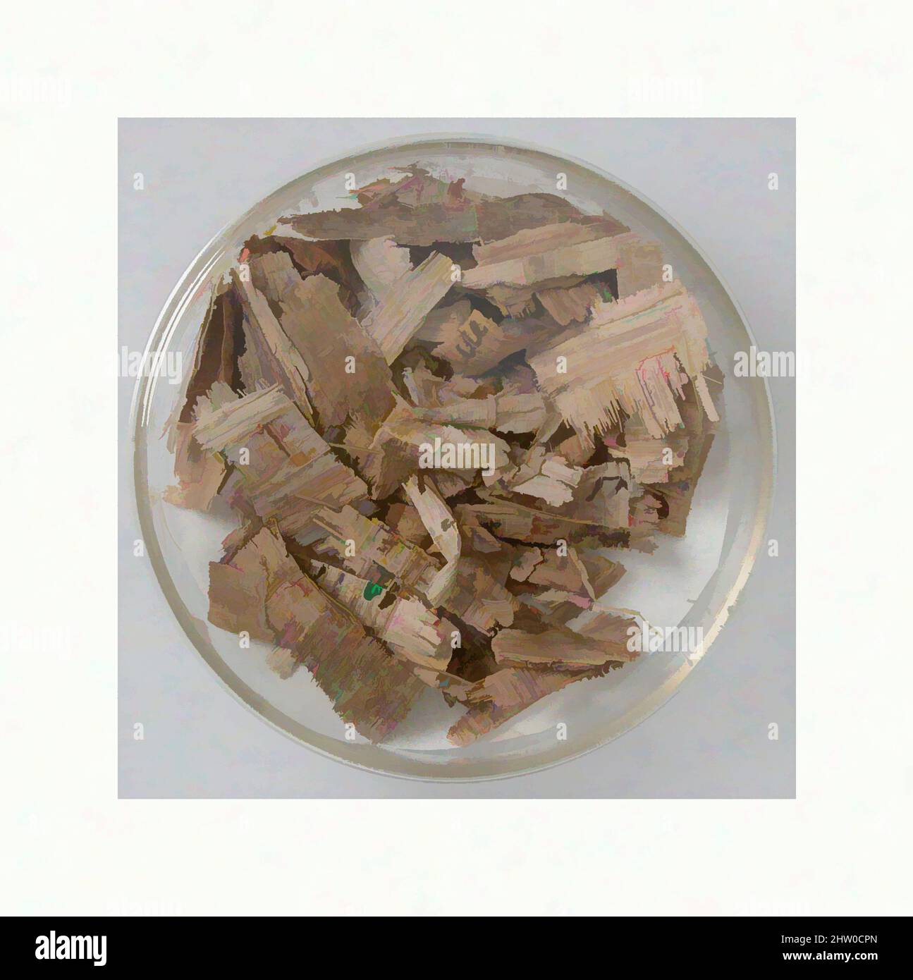 Art inspiré par des fragments de Papyri, 7th siècle, fait à Thèbes, Égypte byzantine, copte, Papyrus et encre, stockage (boîte de Petri diam.) : 2 13/16 po. (7,2 cm), Papyrus, oeuvres classiques modernisées par Artotop avec une touche de modernité. Formes, couleur et valeur, impact visuel accrocheur sur l'art émotions par la liberté d'œuvres d'art d'une manière contemporaine. Un message intemporel qui cherche une nouvelle direction créative. Artistes qui se tournent vers le support numérique et créent le NFT Artotop Banque D'Images
