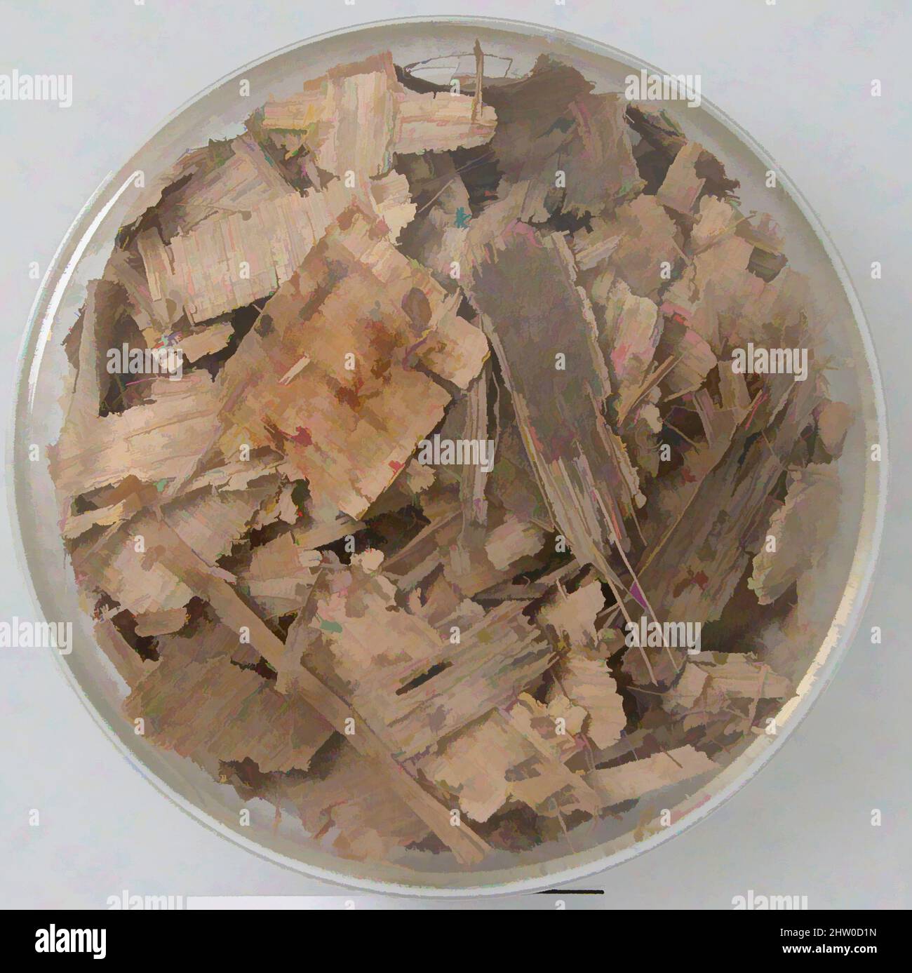 Art inspiré par des fragments de Papyri, 7th siècle, fait à Thèbes, Égypte byzantine, copte, Papyrus et encre, stockage (boîte de Petri diam.) : 2 13/16 po. (7,2 cm), Papyrus, oeuvres classiques modernisées par Artotop avec une touche de modernité. Formes, couleur et valeur, impact visuel accrocheur sur l'art émotions par la liberté d'œuvres d'art d'une manière contemporaine. Un message intemporel qui cherche une nouvelle direction créative. Artistes qui se tournent vers le support numérique et créent le NFT Artotop Banque D'Images