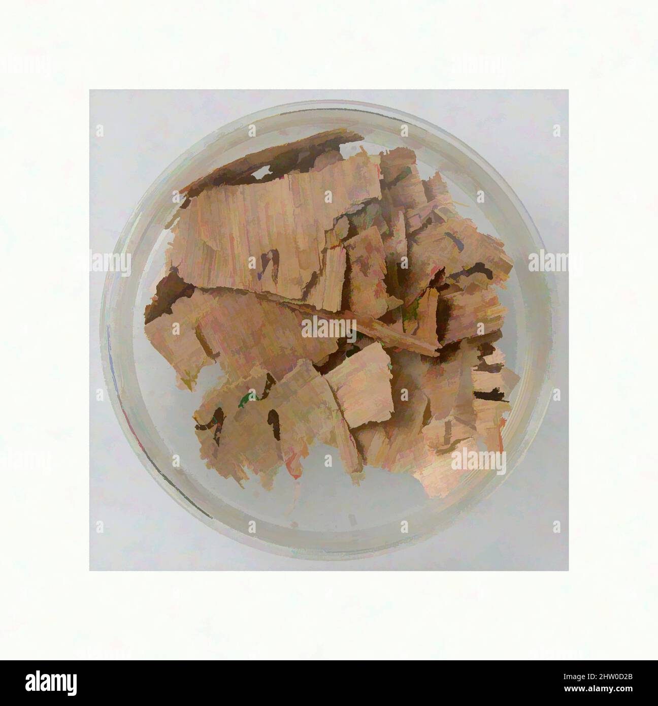 Art inspiré par des fragments de Papyri, 7th siècle, fait à Thèbes, Égypte byzantine, copte, Fragments de papyrus, stockage (boîte de Petri) : 1 13/16 po. (4,6 cm), Papyrus, oeuvres classiques modernisées par Artotop avec une touche de modernité. Formes, couleur et valeur, impact visuel accrocheur sur l'art émotions par la liberté d'œuvres d'art d'une manière contemporaine. Un message intemporel qui cherche une nouvelle direction créative. Artistes qui se tournent vers le support numérique et créent le NFT Artotop Banque D'Images