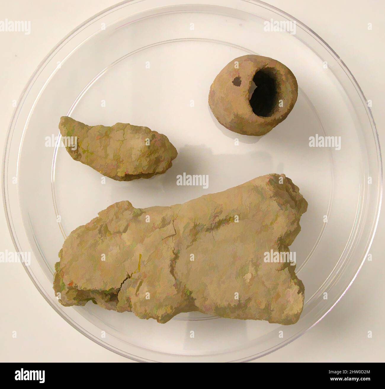 Art inspiré par les fragments de boue, 4th–7th siècle, fabriqué dans l'oasis de Kharga, Égypte byzantine, copte, mud, stockage (boîte de Petri): 5 9/16 po. (14,2 cm), divers-Pierre, oeuvres classiques modernisées par Artotop avec une touche de modernité. Formes, couleur et valeur, impact visuel accrocheur sur l'art émotions par la liberté d'œuvres d'art d'une manière contemporaine. Un message intemporel qui cherche une nouvelle direction créative. Artistes qui se tournent vers le support numérique et créent le NFT Artotop Banque D'Images