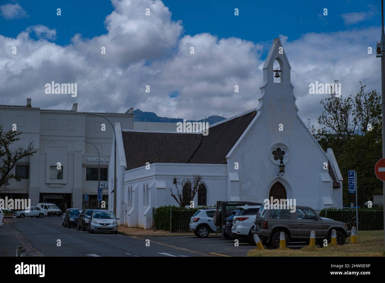 Vieux bâtiments hollandais historiques dans la vieille ville de Stellenbosch ouest du Cap Afrique du Sud. Banque D'Images