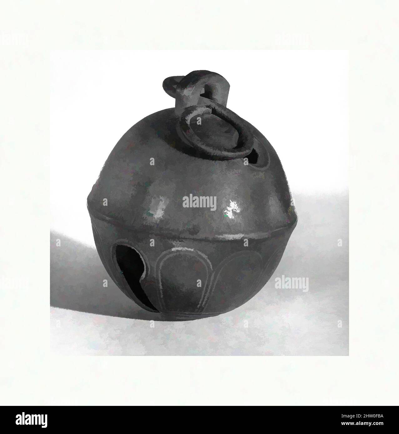 Art inspiré par Pellet Bell, fin du 18th siècle, États-Unis, américain, Bronze, Dans l'ensemble : H. 2 15/16 x diam. 2 9/16 po wt 220 g (7,5 x 6,5 cm), cloche idiophone-secouée-crotale, œuvres classiques modernisées par Artotop avec une touche de modernité. Formes, couleur et valeur, impact visuel accrocheur sur l'art émotions par la liberté d'œuvres d'art d'une manière contemporaine. Un message intemporel qui cherche une nouvelle direction créative. Artistes qui se tournent vers le support numérique et créent le NFT Artotop Banque D'Images