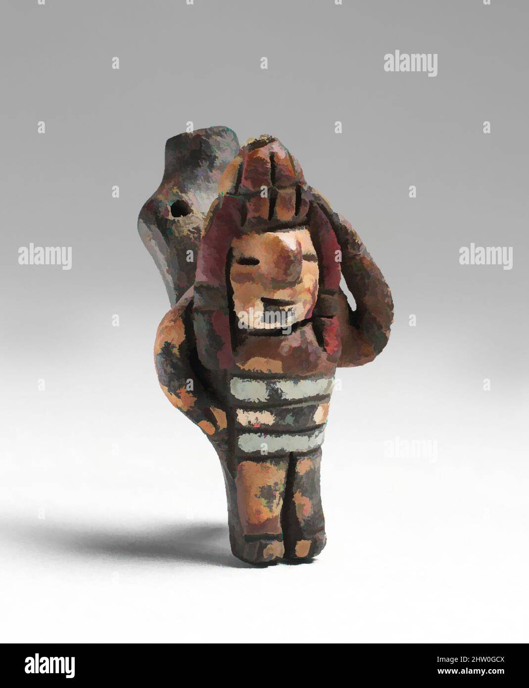 Art inspiré par Whistle, Pre-Columbian, 300–200 B.C., Ocucaje-South Coast, Paracas, Pérou, Paracas, céramique, polychrome, H: 5,9cm (2 5/16in.), flûte à flûte aérophone-sifflet, oeuvres classiques modernisées par Artotop avec une touche de modernité. Formes, couleur et valeur, impact visuel accrocheur sur l'art émotions par la liberté d'œuvres d'art d'une manière contemporaine. Un message intemporel qui cherche une nouvelle direction créative. Artistes qui se tournent vers le support numérique et créent le NFT Artotop Banque D'Images