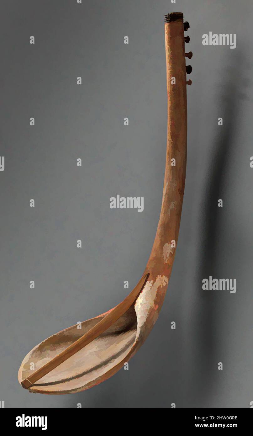 Art inspiré par Bow harpe, Middle Kingdom, Dynasty 12, ca. 2030–1640 av. J.-C., d'Égypte, haute-Égypte, Thèbes, Asasif, 1918–19, Bois, peinture, L. 81,4 cm (32 1/16 po); W. 26,4 cm (10 3/8 po), la harpe, appelée benet dans l'Égypte ancienne, était l'un des instruments de musique les plus populaires, oeuvres classiques modernisées par Artotop avec une touche de modernité. Formes, couleur et valeur, impact visuel accrocheur sur l'art émotions par la liberté d'œuvres d'art d'une manière contemporaine. Un message intemporel qui cherche une nouvelle direction créative. Artistes qui se tournent vers le support numérique et créent le NFT Artotop Banque D'Images