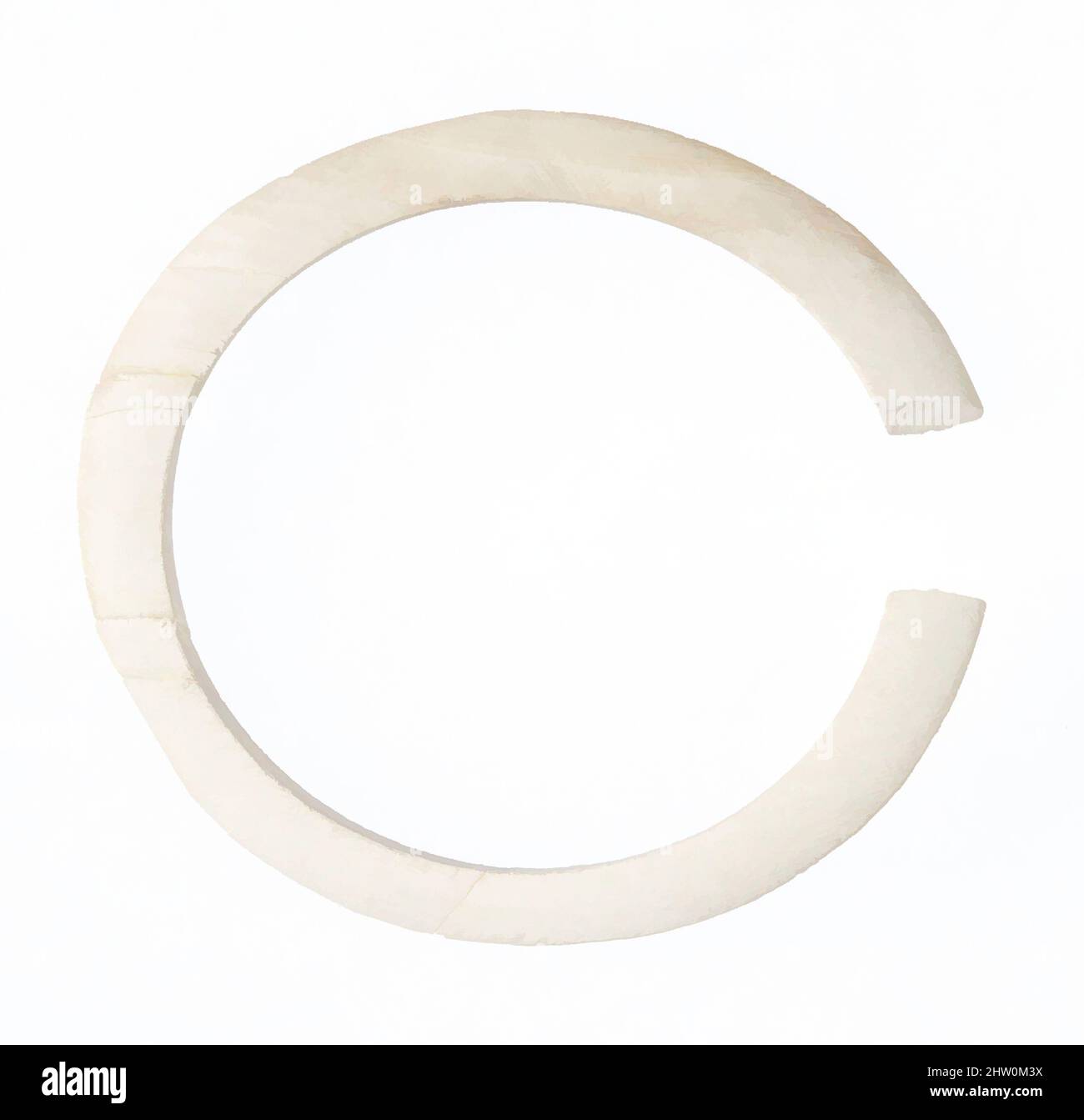 Art inspiré par Bracelet, deuxième période intermédiaire–début du nouveau Royaume, dynastie 17–début de la dynastie 18, env. 1635–1458 av. J.-C., d'Égypte, haute-Égypte, Thèbes, Asasif, Cour CC 41, Pit 2, Burial D 1, sur caisse, 1915–16, Ivoire, diam. 4,6 cm (1 13/16 po) ; largeur 0,5 cm (3/16 po) ; th. 0,3 cm (1/8, oeuvres classiques modernisées par Artotop avec une touche de modernité. Formes, couleur et valeur, impact visuel accrocheur sur l'art émotions par la liberté d'œuvres d'art d'une manière contemporaine. Un message intemporel qui cherche une nouvelle direction créative. Artistes qui se tournent vers le support numérique et créent le NFT Artotop Banque D'Images