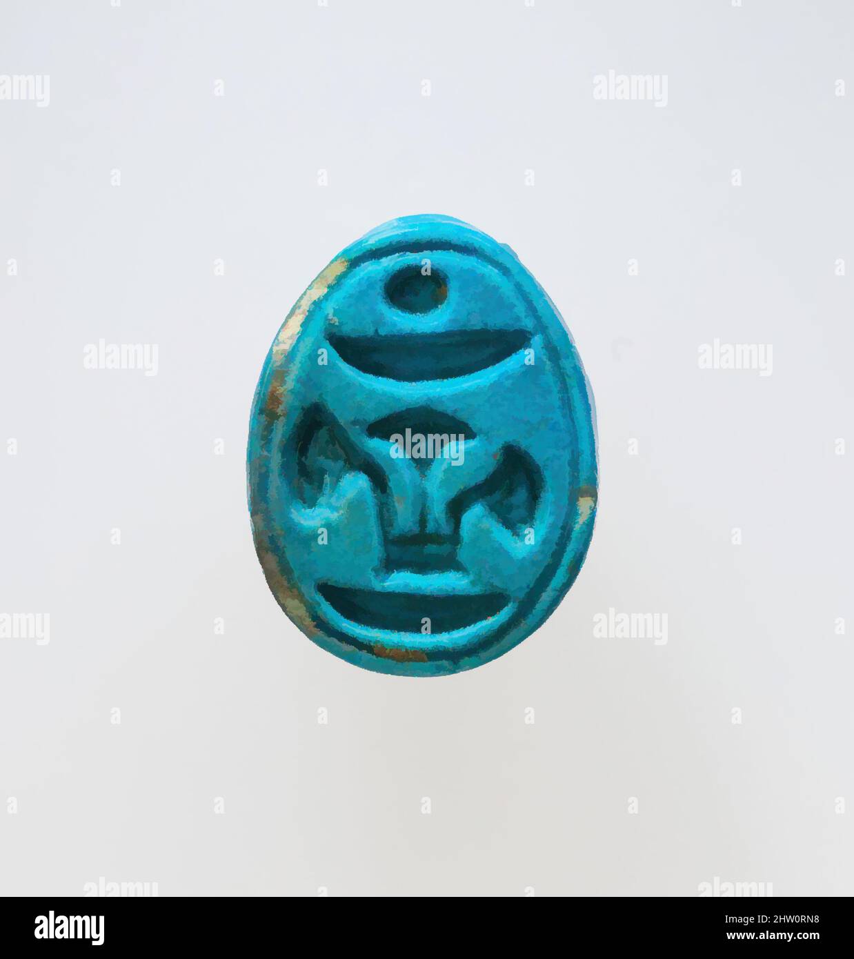 Art inspiré par Scarab, Nouveau Royaume, dynastie 18, ca. 1479–1458 av. J.-C., d'Égypte, haute-Égypte, Thèbes, Deir el-Bahri, Hatshepsut Hole, Hathor Shrine, 1922–23, Faience, œuvres classiques modernisées par Artotop avec une touche de modernité. Formes, couleur et valeur, impact visuel accrocheur sur l'art émotions par la liberté d'œuvres d'art d'une manière contemporaine. Un message intemporel qui cherche une nouvelle direction créative. Artistes qui se tournent vers le support numérique et créent le NFT Artotop Banque D'Images