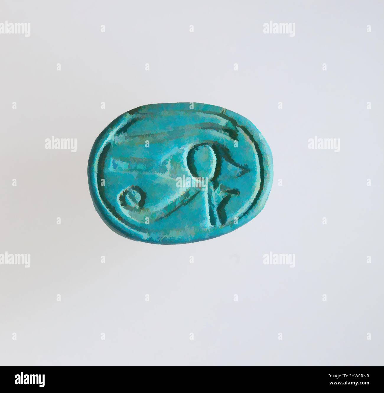 Art inspiré par Scarab, Nouveau Royaume, dynastie 18, ca. 1479–1458 av. J.-C., d'Égypte, haute-Égypte, Thèbes, Deir el-Bahri, Hatshepsut Hole, Hathor Shrine, 1922–23, Faience, œuvres classiques modernisées par Artotop avec une touche de modernité. Formes, couleur et valeur, impact visuel accrocheur sur l'art émotions par la liberté d'œuvres d'art d'une manière contemporaine. Un message intemporel qui cherche une nouvelle direction créative. Artistes qui se tournent vers le support numérique et créent le NFT Artotop Banque D'Images