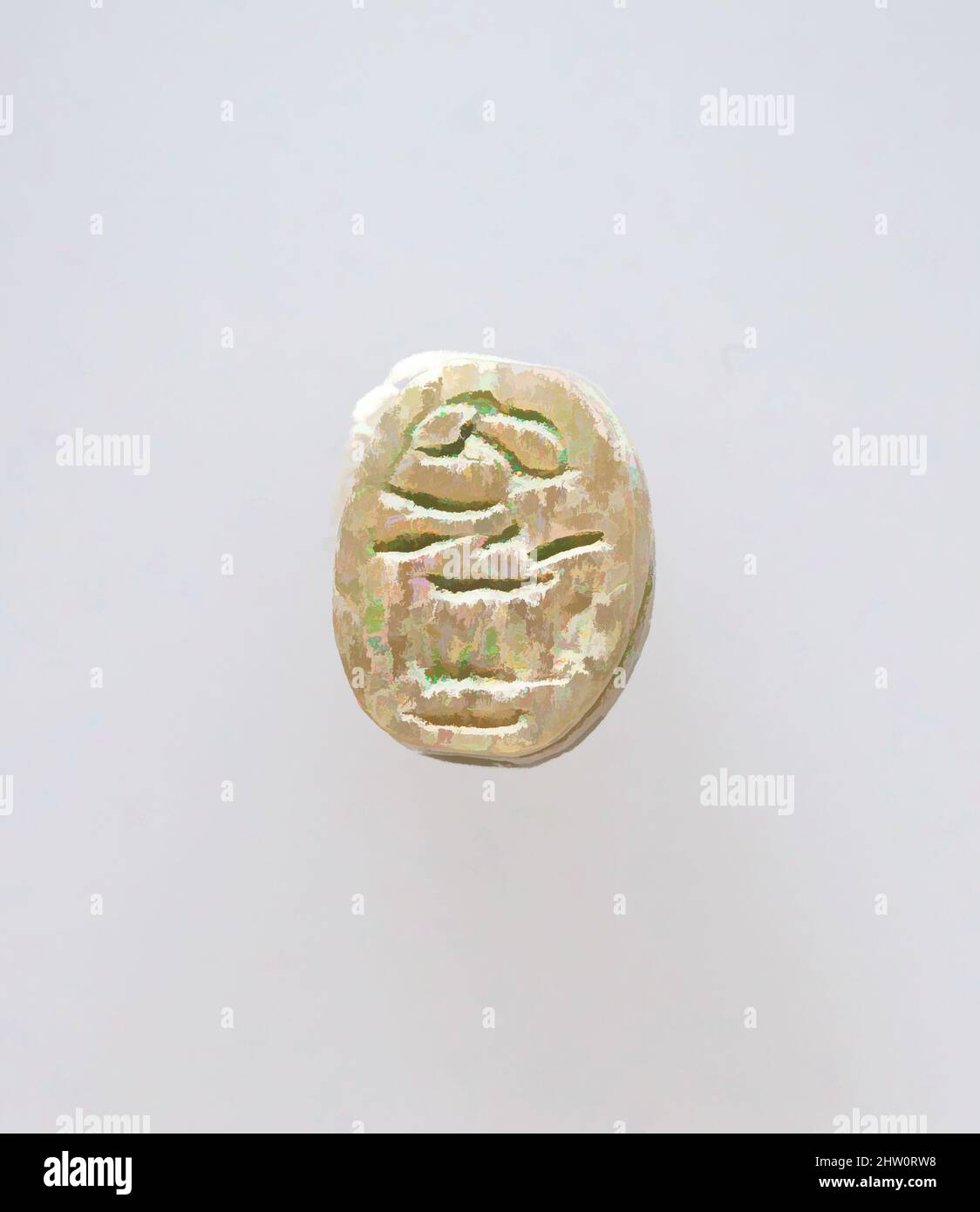 Art inspiré par Scarab, Nouveau Royaume, dynastie 18, ca. 1479–1458 av. J.-C., d'Égypte, haute-Égypte, Thèbes, Deir el-Bahri, Hatshepsut Hole, Hathor Shrine, 1922–23, Faience, œuvres classiques modernisées par Artotop avec une touche de modernité. Formes, couleur et valeur, impact visuel accrocheur sur l'art émotions par la liberté d'œuvres d'art d'une manière contemporaine. Un message intemporel qui cherche une nouvelle direction créative. Artistes qui se tournent vers le support numérique et créent le NFT Artotop Banque D'Images