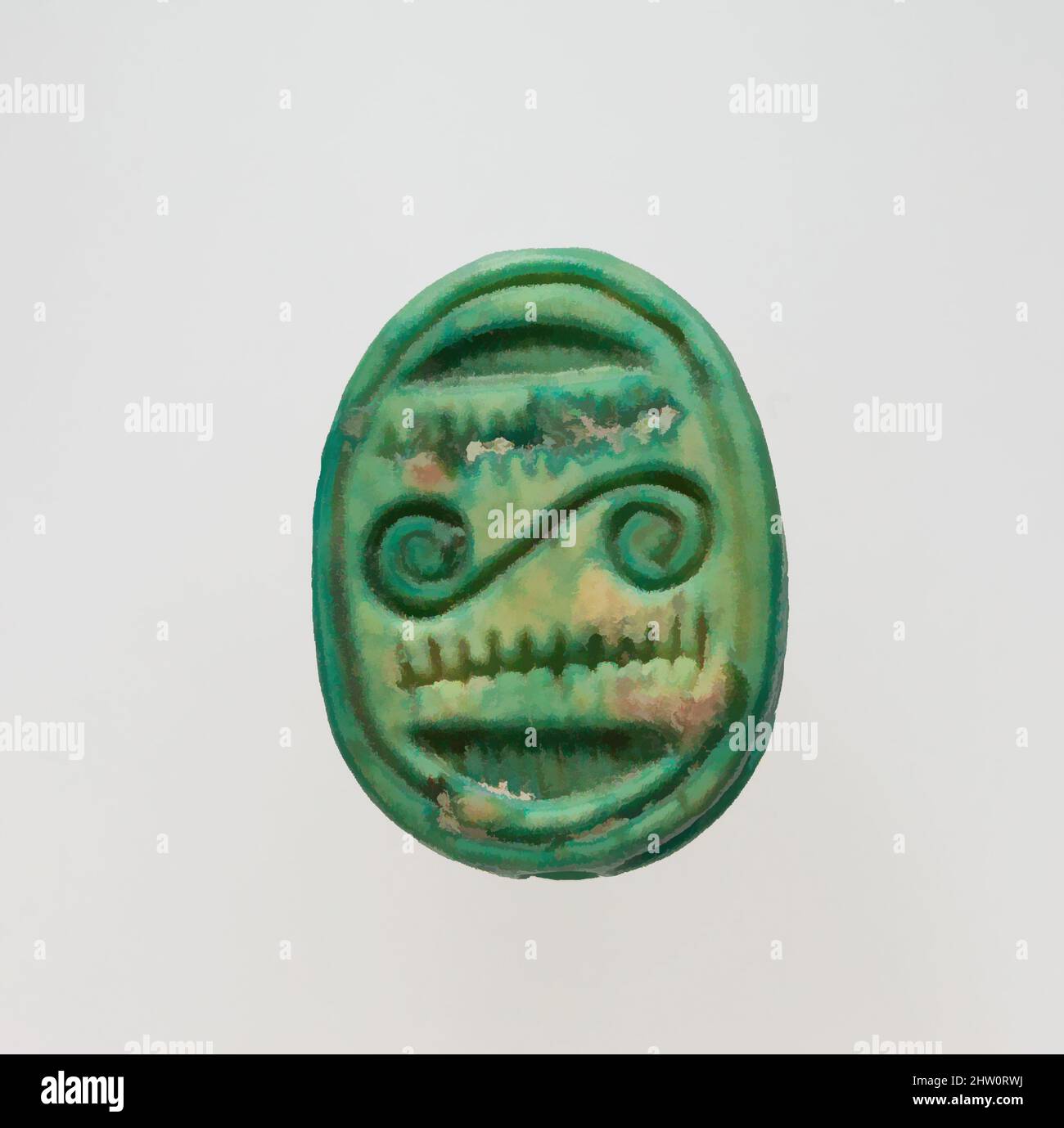 Art inspiré par Scarab, Nouveau Royaume, dynastie 18, ca. 1479–1458 av. J.-C., d'Égypte, haute-Égypte, Thèbes, Deir el-Bahri, Hatshepsut Hole, Hathor Shrine, 1922–23, Faience, œuvres classiques modernisées par Artotop avec une touche de modernité. Formes, couleur et valeur, impact visuel accrocheur sur l'art émotions par la liberté d'œuvres d'art d'une manière contemporaine. Un message intemporel qui cherche une nouvelle direction créative. Artistes qui se tournent vers le support numérique et créent le NFT Artotop Banque D'Images