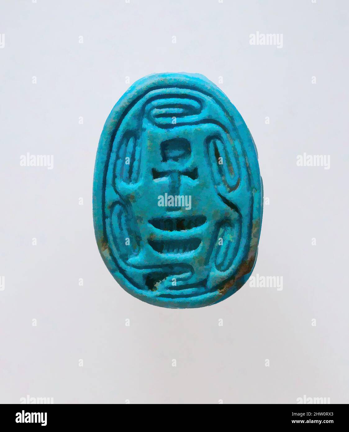 Art inspiré par Scarab, Nouveau Royaume, dynastie 18, ca. 1479–1458 av. J.-C., d'Égypte, haute-Égypte, Thèbes, Deir el-Bahri, Hatshepsut Hole, Hathor Shrine, 1922–23, Faience, œuvres classiques modernisées par Artotop avec une touche de modernité. Formes, couleur et valeur, impact visuel accrocheur sur l'art émotions par la liberté d'œuvres d'art d'une manière contemporaine. Un message intemporel qui cherche une nouvelle direction créative. Artistes qui se tournent vers le support numérique et créent le NFT Artotop Banque D'Images