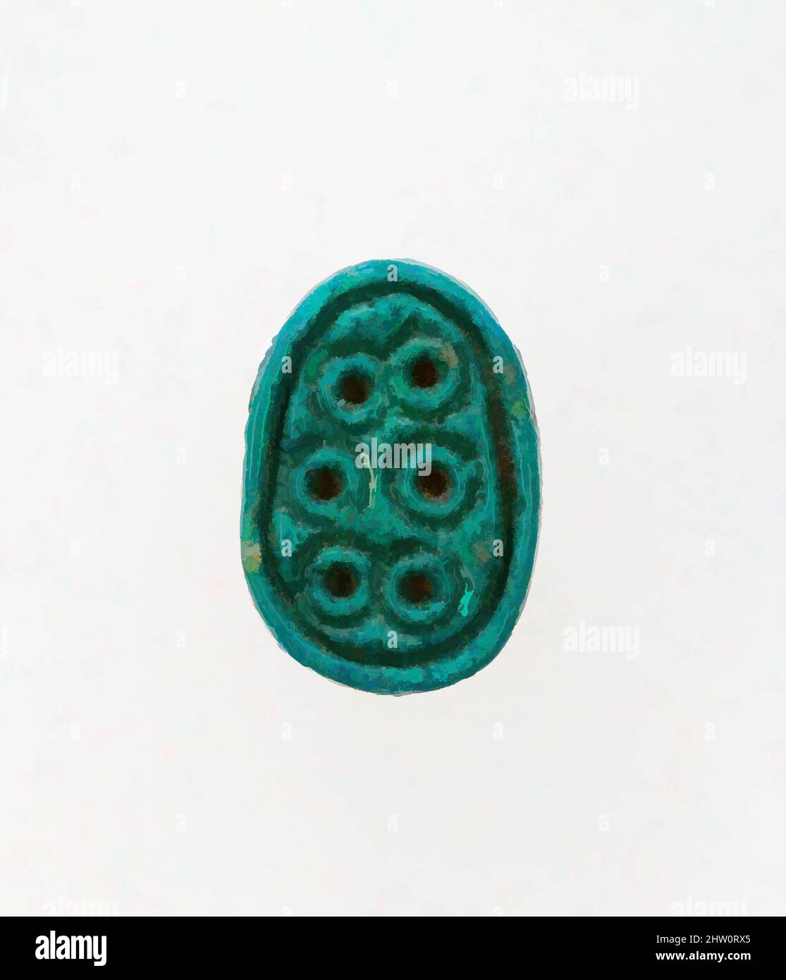 Art inspiré par Scarab, Nouveau Royaume, dynastie 18, ca. 1479–1458 av. J.-C., d'Égypte, haute-Égypte, Thèbes, Deir el-Bahri, Hatshepsut Hole, Hathor Shrine, 1922–23, Faience, œuvres classiques modernisées par Artotop avec une touche de modernité. Formes, couleur et valeur, impact visuel accrocheur sur l'art émotions par la liberté d'œuvres d'art d'une manière contemporaine. Un message intemporel qui cherche une nouvelle direction créative. Artistes qui se tournent vers le support numérique et créent le NFT Artotop Banque D'Images