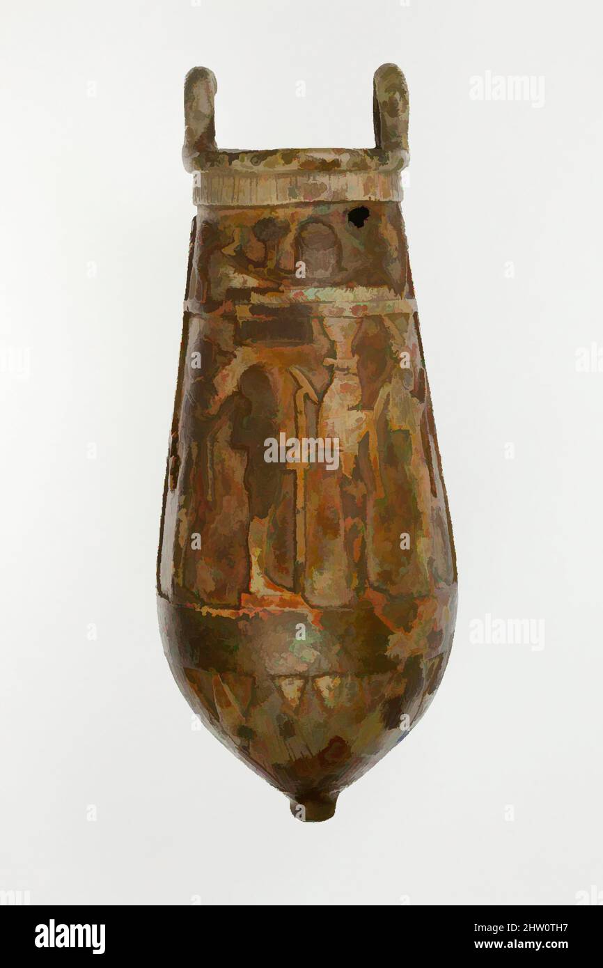 Art inspiré par Situla, période Ptolemaic, 304–30 av. J.-C., d'Égypte, alliage de cuivre, Hauteur: 17,3 x diam: 4,9 cm (6 13/16 x 1 15/16 po, oeuvres classiques modernisées par Artotop avec une touche de modernité. Formes, couleur et valeur, impact visuel accrocheur sur l'art émotions par la liberté d'œuvres d'art d'une manière contemporaine. Un message intemporel qui cherche une nouvelle direction créative. Artistes qui se tournent vers le support numérique et créent le NFT Artotop Banque D'Images