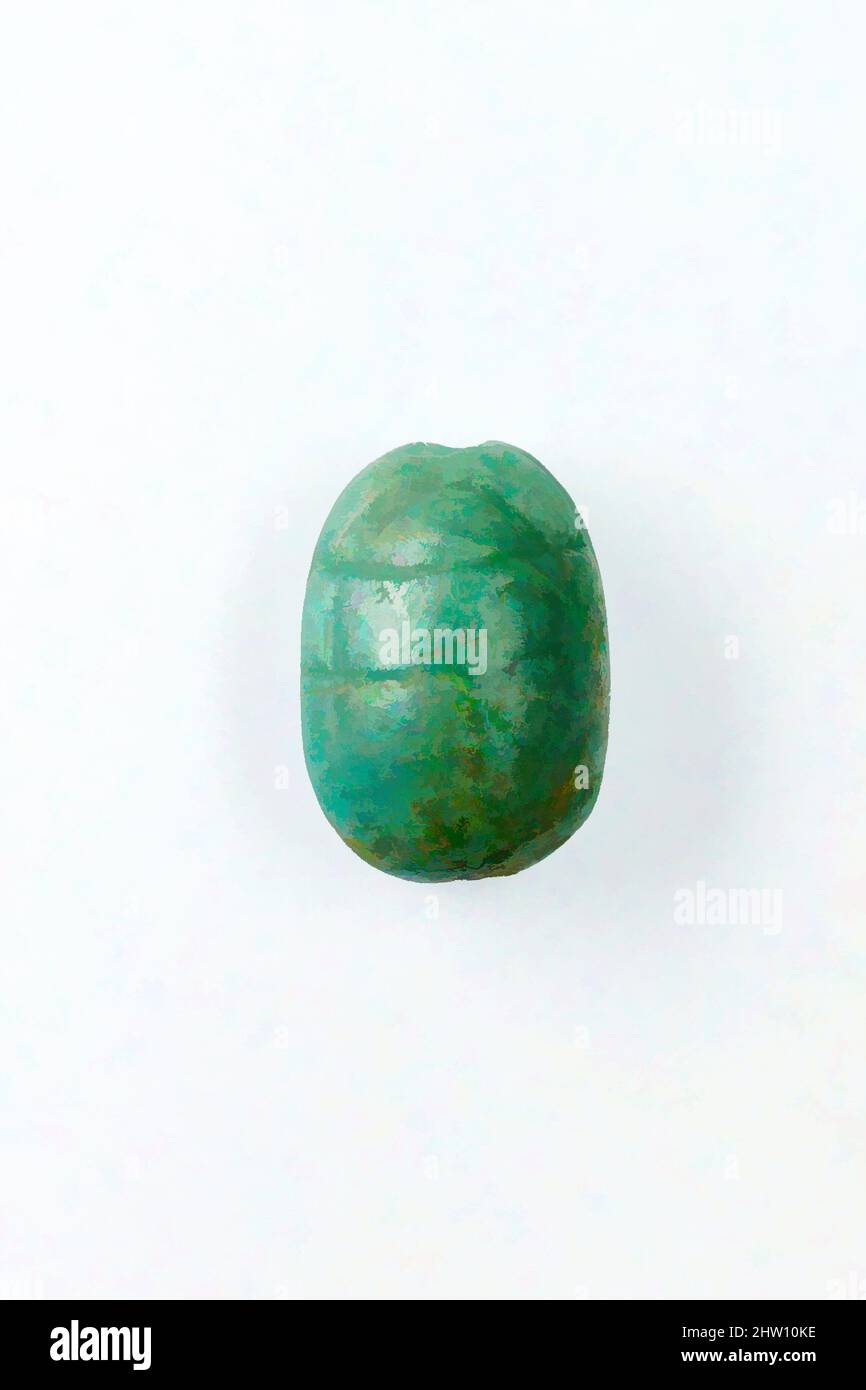 Art inspiré par Scarab, Royaume du milieu – début du nouveau Royaume, dynastie 12, MID, ca. 1900–1850 C.-B., de l'Égypte, région Memphite, Lisht Nord, cimetière au sud de la zone A3,1 de la pyramide House, Pit 356 Chambre C, 1920–22, Green beryl, l. 1,6 cm (5/8 po, œuvres classiques modernisées par Artotop avec une touche de modernité. Formes, couleur et valeur, impact visuel accrocheur sur l'art émotions par la liberté d'œuvres d'art d'une manière contemporaine. Un message intemporel qui cherche une nouvelle direction créative. Artistes qui se tournent vers le support numérique et créent le NFT Artotop Banque D'Images