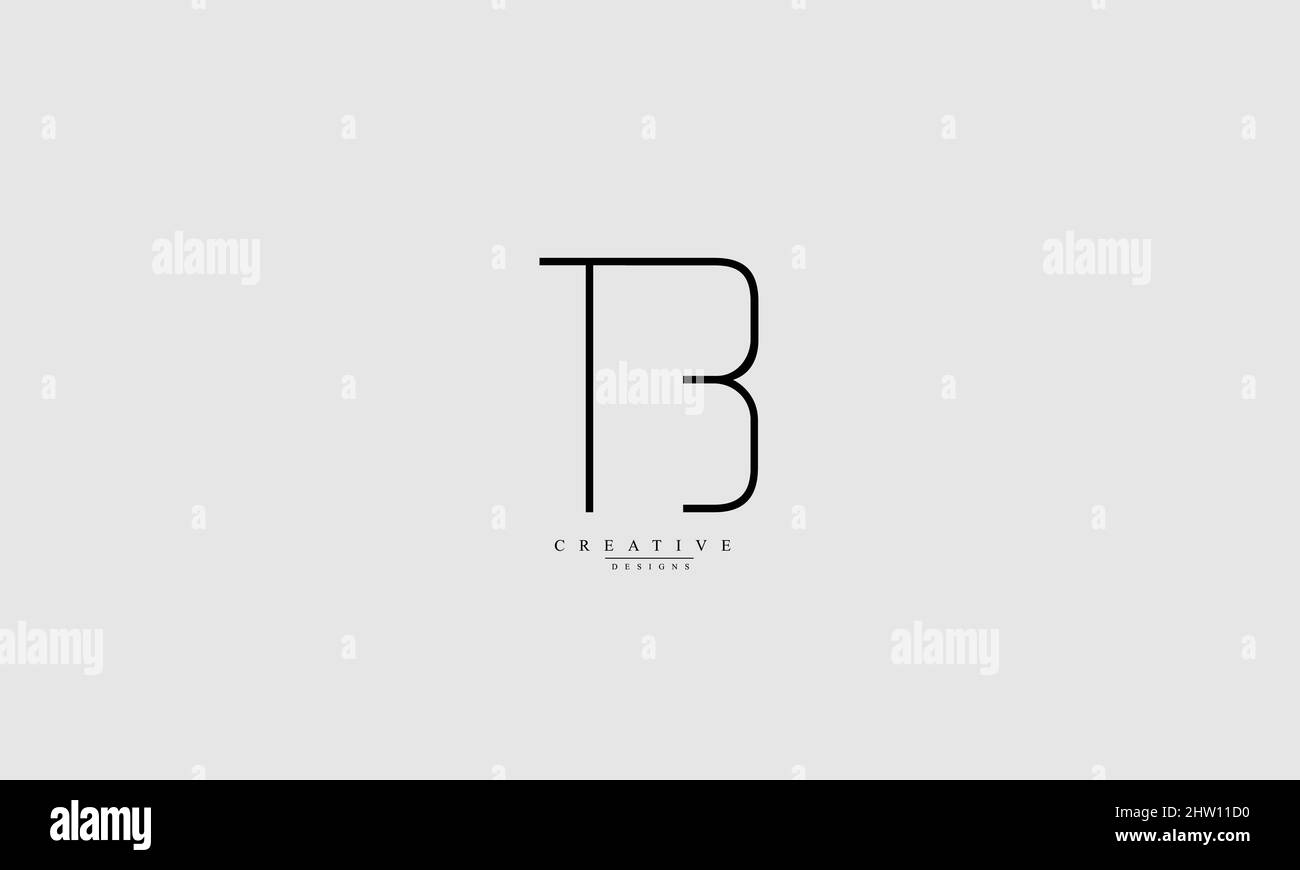 Lettres de l'alphabet initiales Monogram logo TB BT T B Illustration de Vecteur