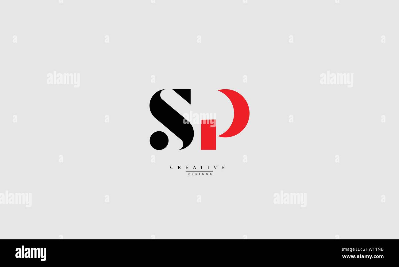 Lettres de l'alphabet initiales Monogram logo SP PS S P Illustration de Vecteur