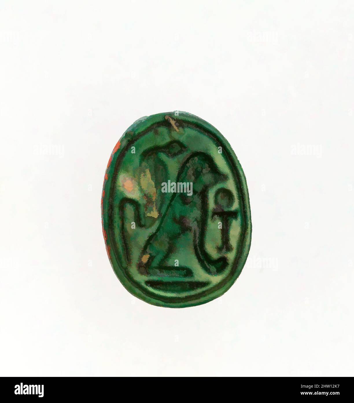 Art inspiré par Scarab, Nouveau Royaume, dynastie 18, ca. 1479–1458 av. J.-C., d'Égypte, haute-Égypte, Thèbes, Deir el-Bahri, Hatshepsut Hole, Hathor Shrine, 1922–23, Faience, œuvres classiques modernisées par Artotop avec une touche de modernité. Formes, couleur et valeur, impact visuel accrocheur sur l'art émotions par la liberté d'œuvres d'art d'une manière contemporaine. Un message intemporel qui cherche une nouvelle direction créative. Artistes qui se tournent vers le support numérique et créent le NFT Artotop Banque D'Images