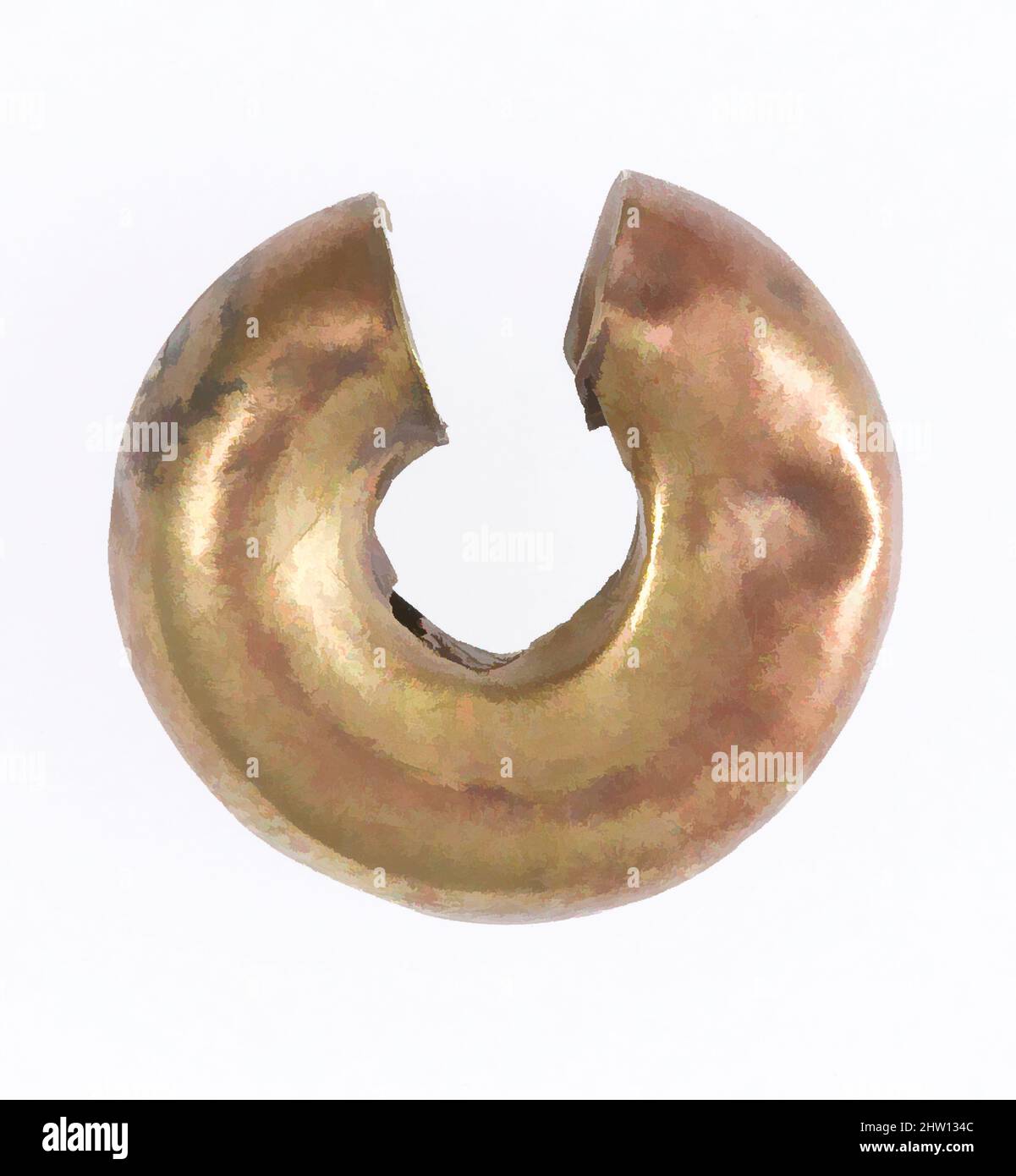 Art inspiré par Penannular Earring, deuxième période intermédiaire–début du nouveau Royaume, dynastie 17–début de la dynastie 18, ca. 1550–1425 av. J.-C., d'Égypte, haute-Égypte, Thèbes, Asasif, Fouilles de Carnarvon, Or, diam. 2 cm (13/16 po, œuvres classiques modernisées par Artotop avec une touche de modernité. Formes, couleur et valeur, impact visuel accrocheur sur l'art émotions par la liberté d'œuvres d'art d'une manière contemporaine. Un message intemporel qui cherche une nouvelle direction créative. Artistes qui se tournent vers le support numérique et créent le NFT Artotop Banque D'Images