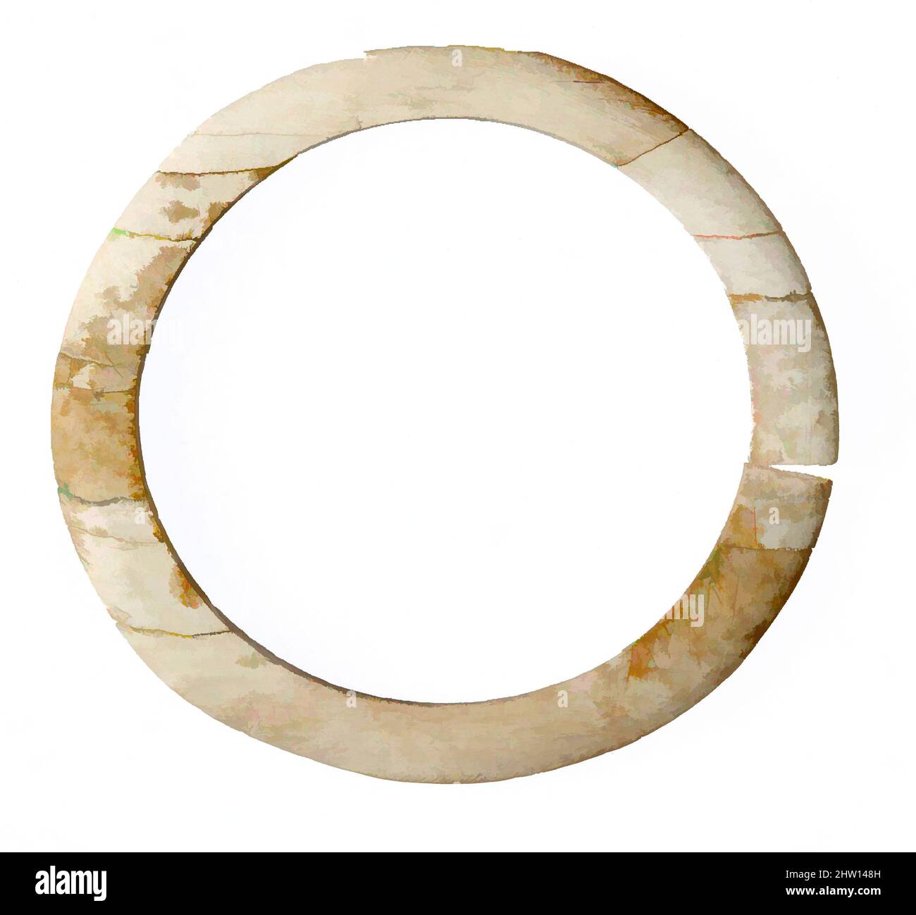 Art inspiré par Bracelet, deuxième période intermédiaire–début du nouveau Royaume, dynastie 17–début de la dynastie 18, env. 1635–1458 av. J.-C., d'Égypte, haute-Égypte, Thèbes, Asasif, Cour CC 41, Pit 2, Burial D 1, sur caisse, 1915–16, Ivoire, diam.: 4,6 cm (1 13/16 po); o. 0,5 cm (3/16 po) ; th. 0,3 cm (1/8, oeuvres classiques modernisées par Artotop avec une touche de modernité. Formes, couleur et valeur, impact visuel accrocheur sur l'art émotions par la liberté d'œuvres d'art d'une manière contemporaine. Un message intemporel qui cherche une nouvelle direction créative. Artistes qui se tournent vers le support numérique et créent le NFT Artotop Banque D'Images