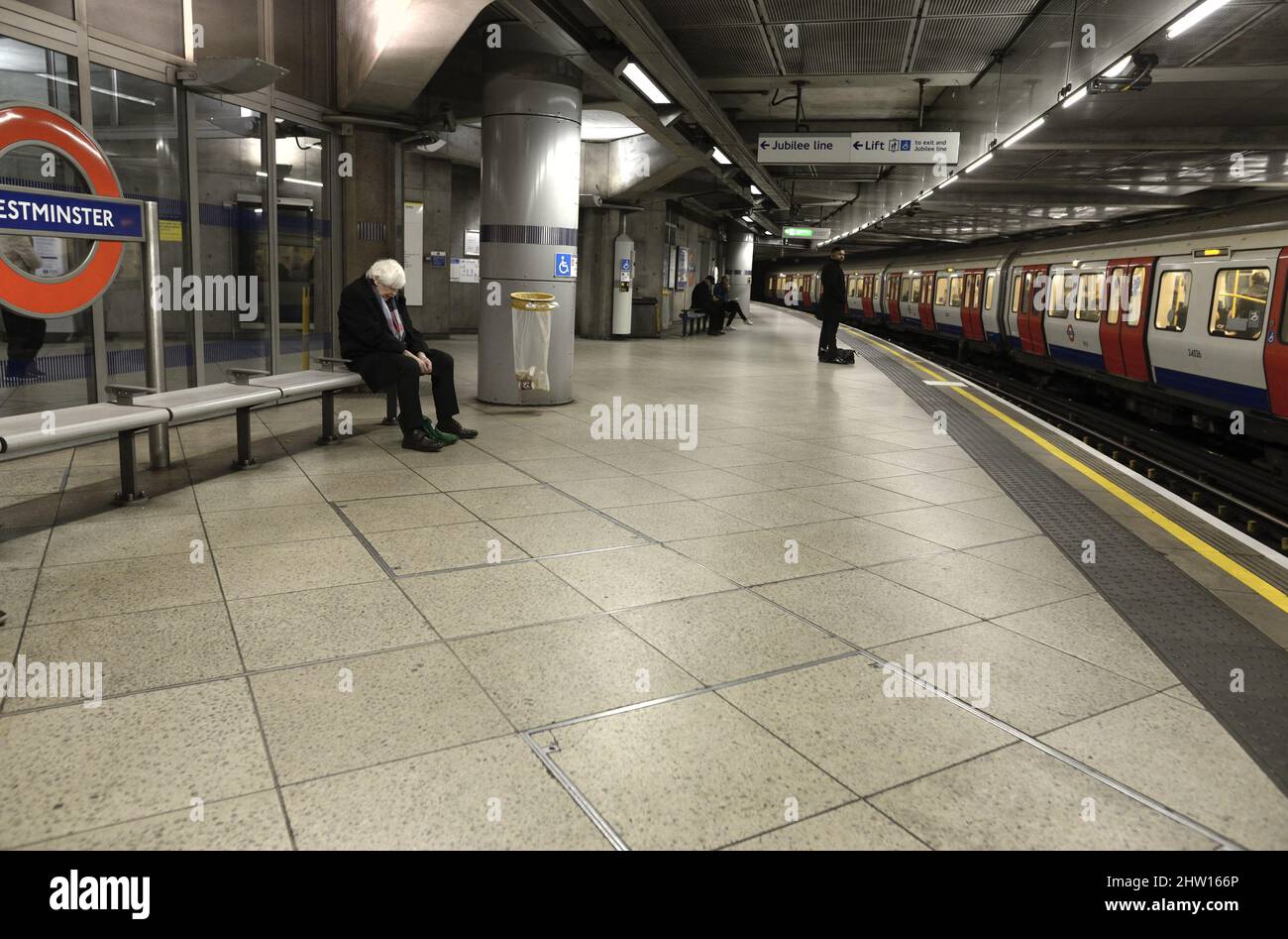 Londres, Angleterre, Royaume-Uni.Station de métro Westminster Banque D'Images