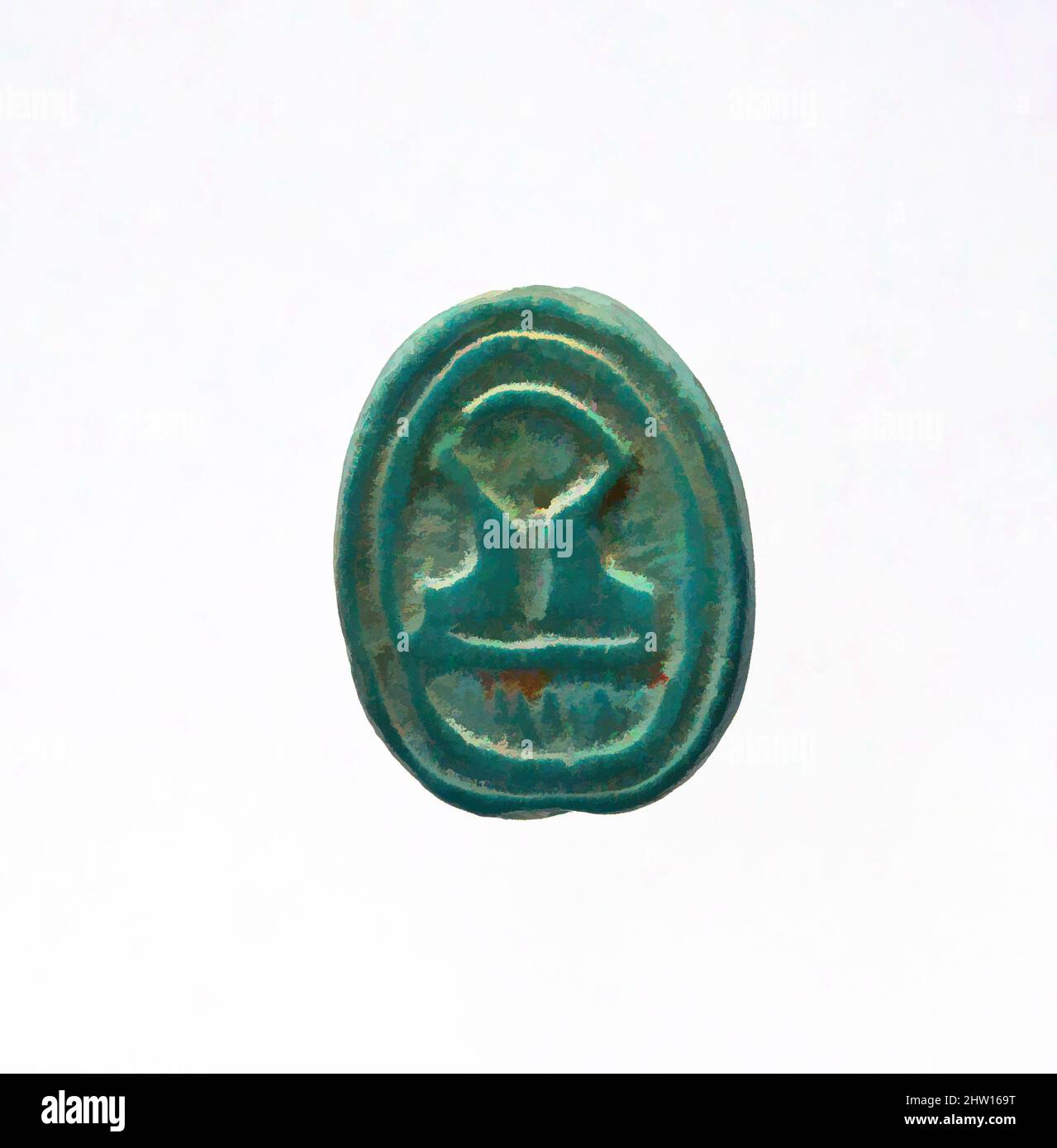 Art inspiré par Scarab, Nouveau Royaume, dynastie 18, ca. 1479–1458 av. J.-C., d'Égypte, haute-Égypte, Thèbes, Deir el-Bahri, Hatshepsut Hole, Hathor Shrine, 1922–23, Faience, œuvres classiques modernisées par Artotop avec une touche de modernité. Formes, couleur et valeur, impact visuel accrocheur sur l'art émotions par la liberté d'œuvres d'art d'une manière contemporaine. Un message intemporel qui cherche une nouvelle direction créative. Artistes qui se tournent vers le support numérique et créent le NFT Artotop Banque D'Images