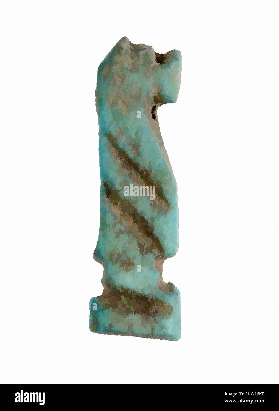 Art inspiré par Taweret Amulet, fin du Royaume moyen–début du Nouveau Royaume, dynastie 13–18, début, ca. 1802–1450 av. J.-C., de l'Égypte, région Memphite, Lisht Nord, cimetière au sud de la pyramide, Maison A1, dite 'usine de foi', 1920–22, Faience, H. 2,7 cm (1 1/16 po); W. 0,8 cm (5/16 po); D, œuvres classiques modernisées par Artotop avec une touche de modernité. Formes, couleur et valeur, impact visuel accrocheur sur l'art émotions par la liberté d'œuvres d'art d'une manière contemporaine. Un message intemporel qui cherche une nouvelle direction créative. Artistes qui se tournent vers le support numérique et créent le NFT Artotop Banque D'Images