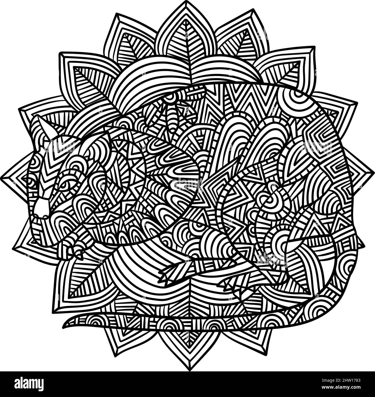 Pages de coloriage Mandala pour adultes Illustration de Vecteur