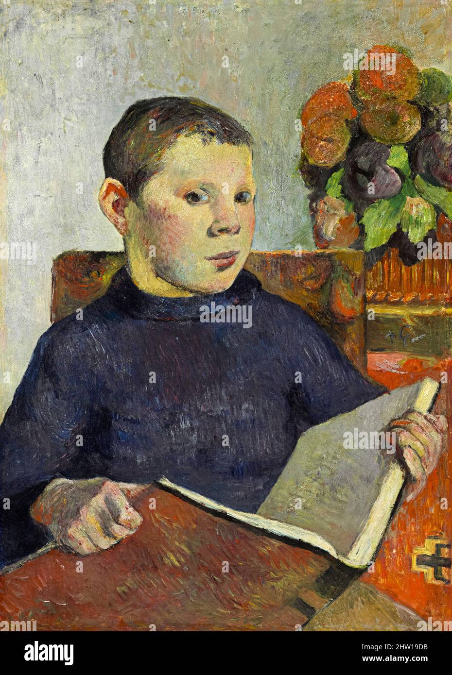Paul Gauguin, Clovis, (le fils de l'artiste), portrait peint à l'huile sur toile, vers 1886 Banque D'Images