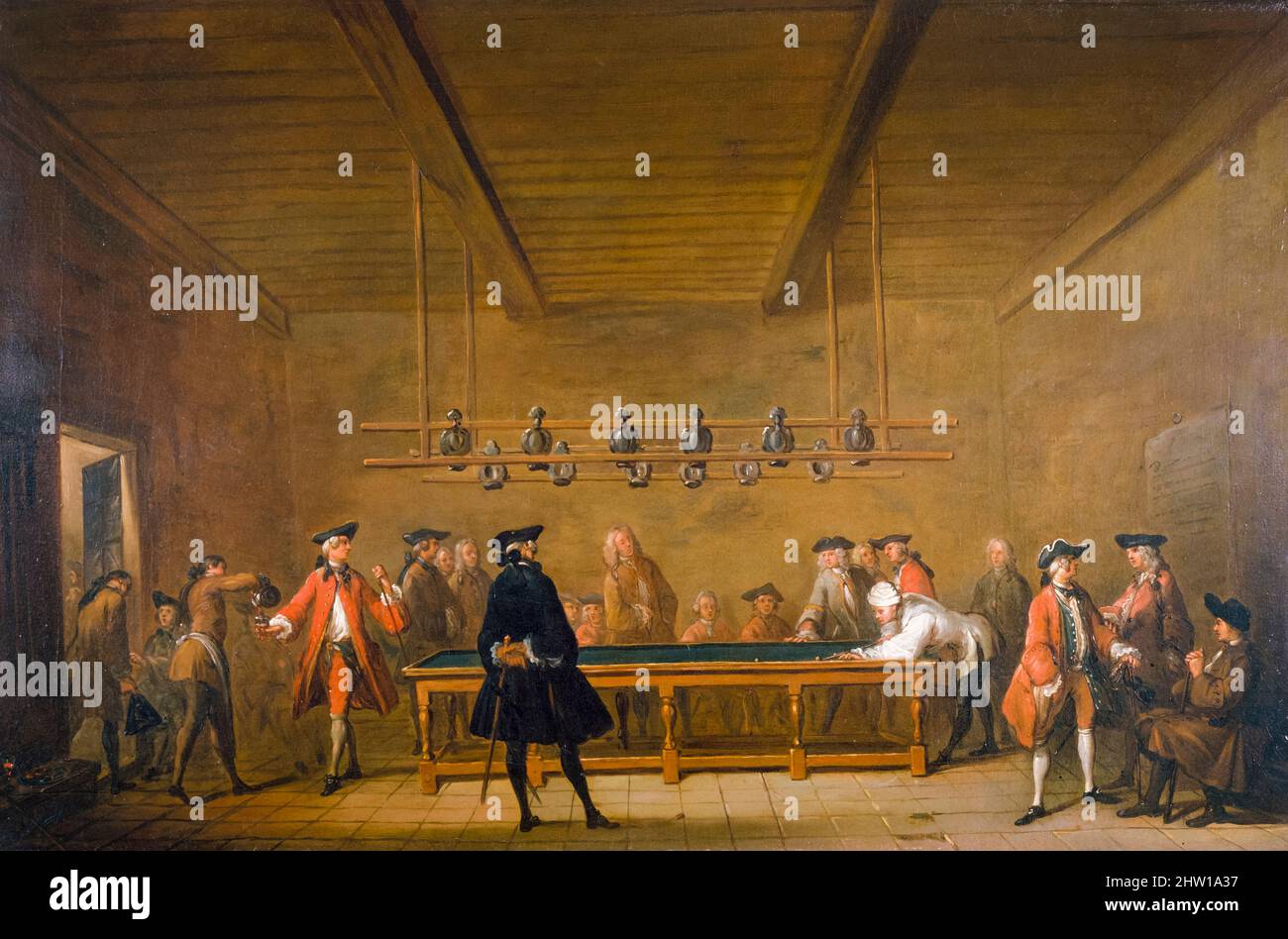 La Partie de billard (le billard), peinture à l'huile sur toile de Jean Baptiste Siméon Chardin, 1720 Banque D'Images