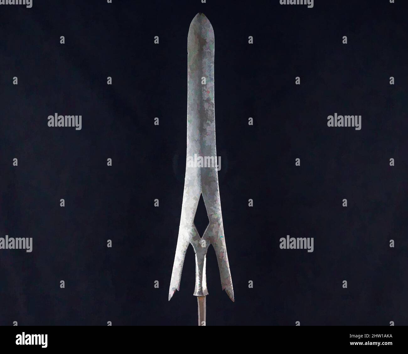 Art inspiré par Arrowhead (Yanonē), 18th siècle, japonais, acier, L. 14 po. (35,6 cm) ; L. de la tête 8 9/16 po. (21,7 cm) ; avec 2 po (5,1 cm) ; poids 3,9 oz (110,6 g), matériel de tir à l'arc - pointes de flèches, oeuvres classiques modernisées par Artotop avec un peu de modernité. Formes, couleur et valeur, impact visuel accrocheur sur l'art émotions par la liberté d'œuvres d'art d'une manière contemporaine. Un message intemporel qui cherche une nouvelle direction créative. Artistes qui se tournent vers le support numérique et créent le NFT Artotop Banque D'Images