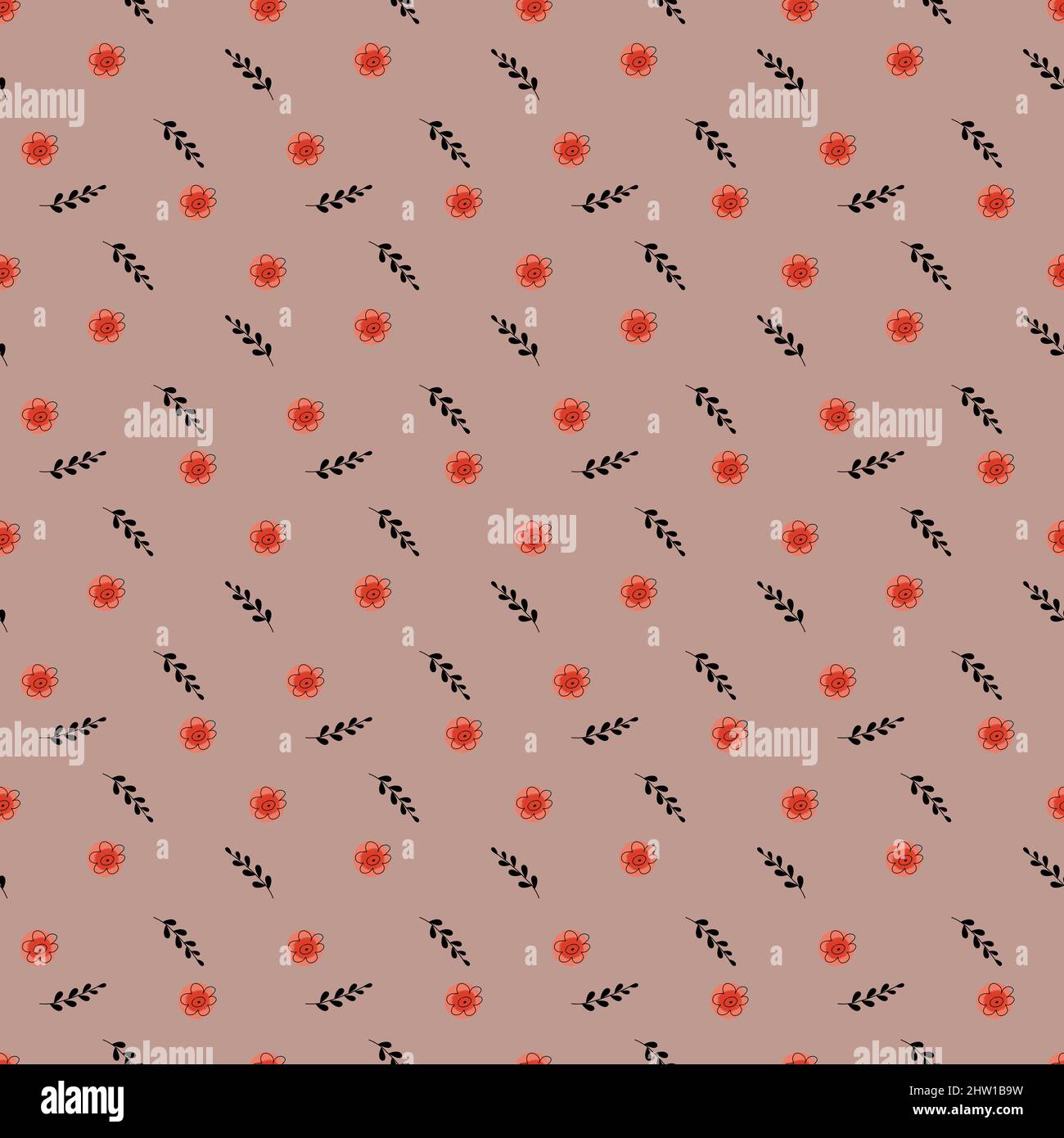 Motif fleuri abstrait, fond floral décoratif, décoration à petites fleurs, papier peint à motifs répétés, imprimé papier cadeau, motif de tissu botanique Banque D'Images