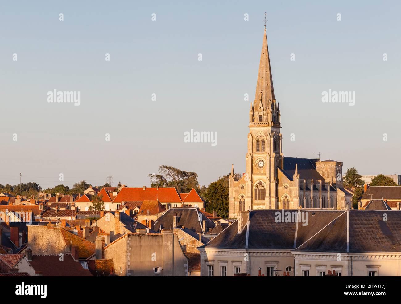 France, Vienne, Montmorillon, quartier de Brouard, église notre-Dame Banque D'Images