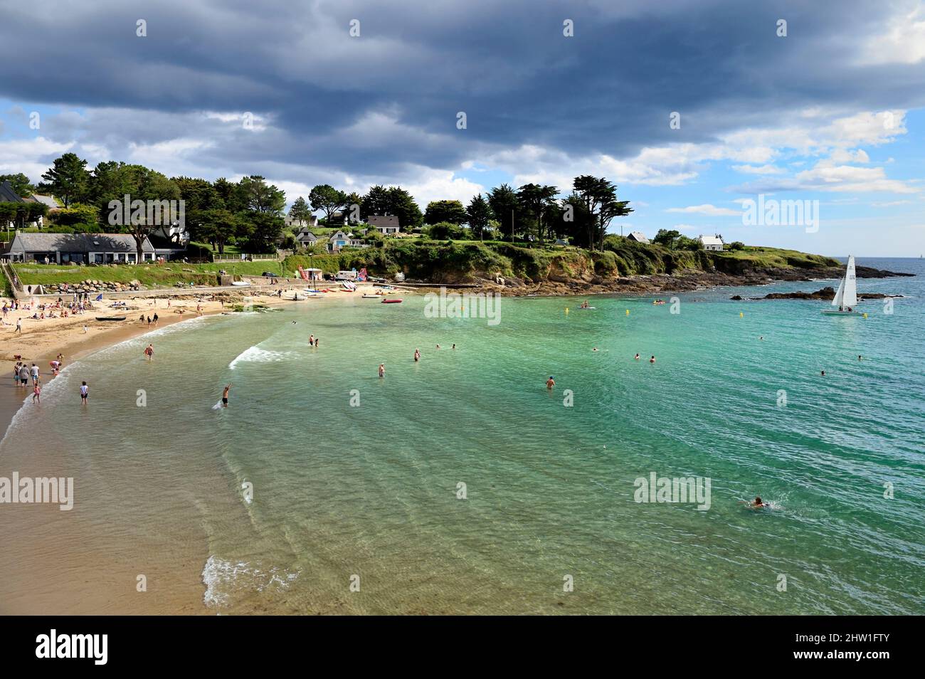 France, Finistère (29), Moelan sur Mer, plage de Kerfany Banque D'Images