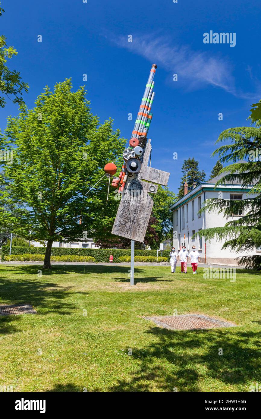 France, Loiret (45), Fleury-les-Aubrais, sculpture géante d'Andr? Robillard dans le parc de l'établissement de santé mentale Daum?zon Banque D'Images