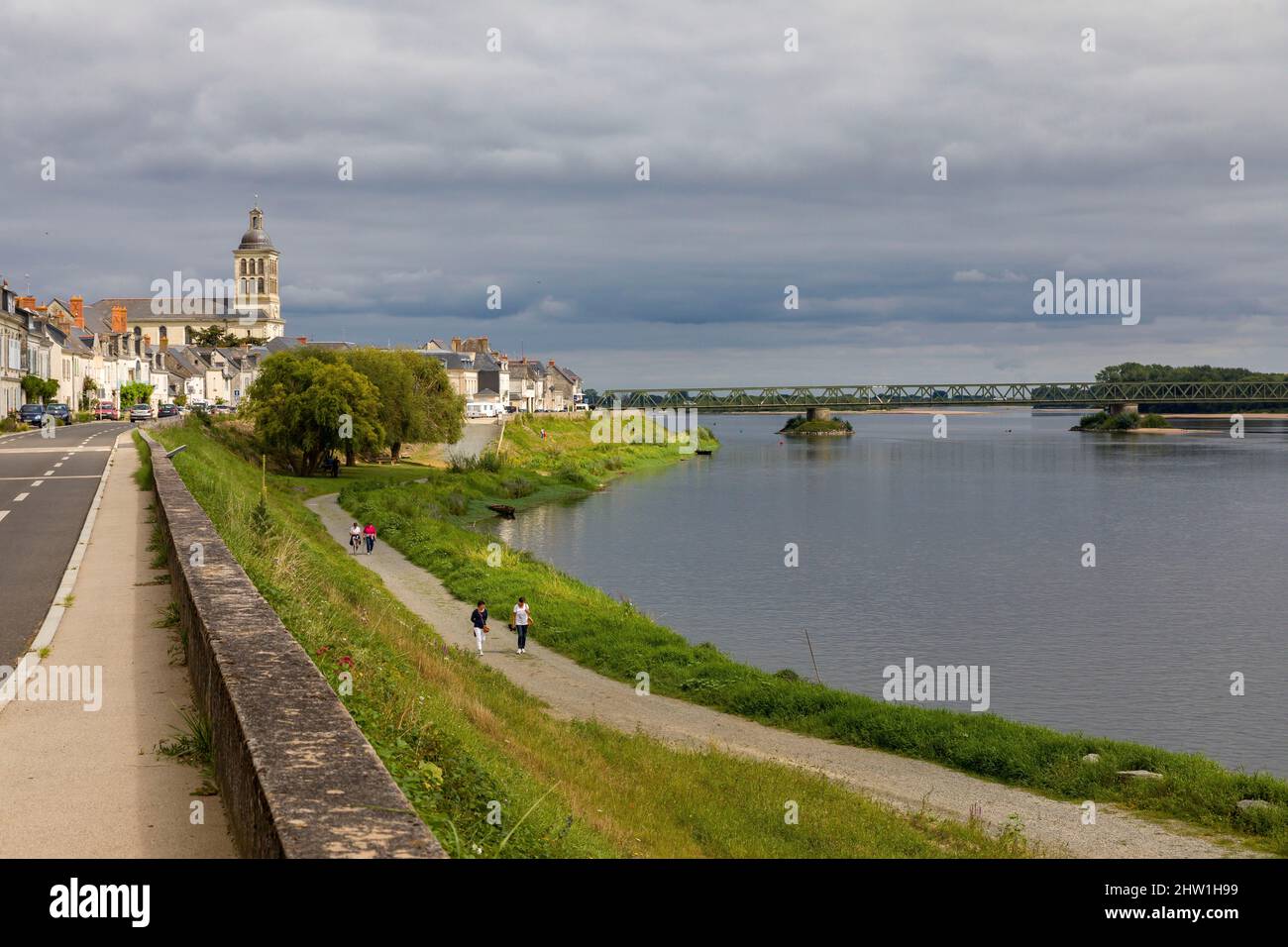 France, Maine-et-Loire, vallée de la Loire classée au patrimoine mondial de l'UNESCO, circuit de la Loire à vélo, Saint-Mathurin-sur-Loire Banque D'Images