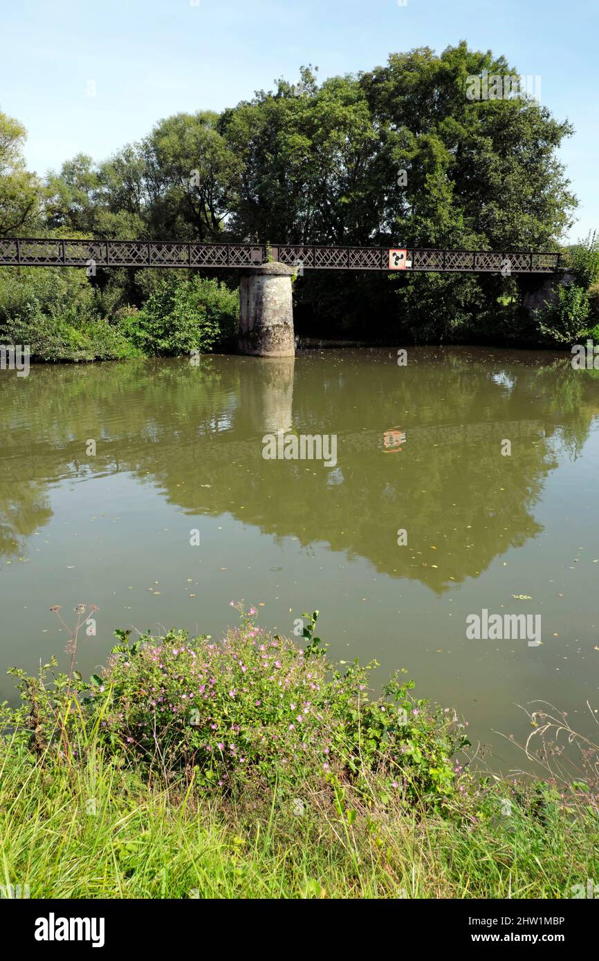 France, haute Saône, Corre, confluent du Canal de l'est le Coney et la Saône, du fleuve Coney et du canal Banque D'Images